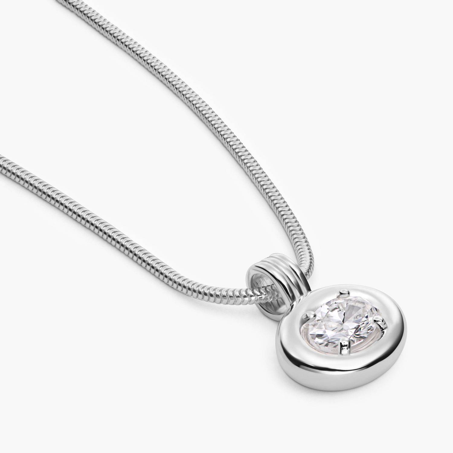 The Classic One Carat Diamond Necklace - Silver-3 product photo