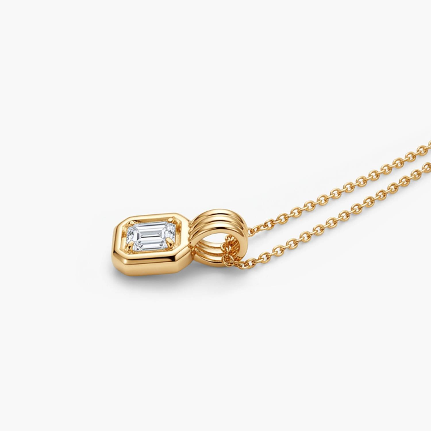 The Mini One pendant with  Emerald cut Moissanite - Gold-4 product photo
