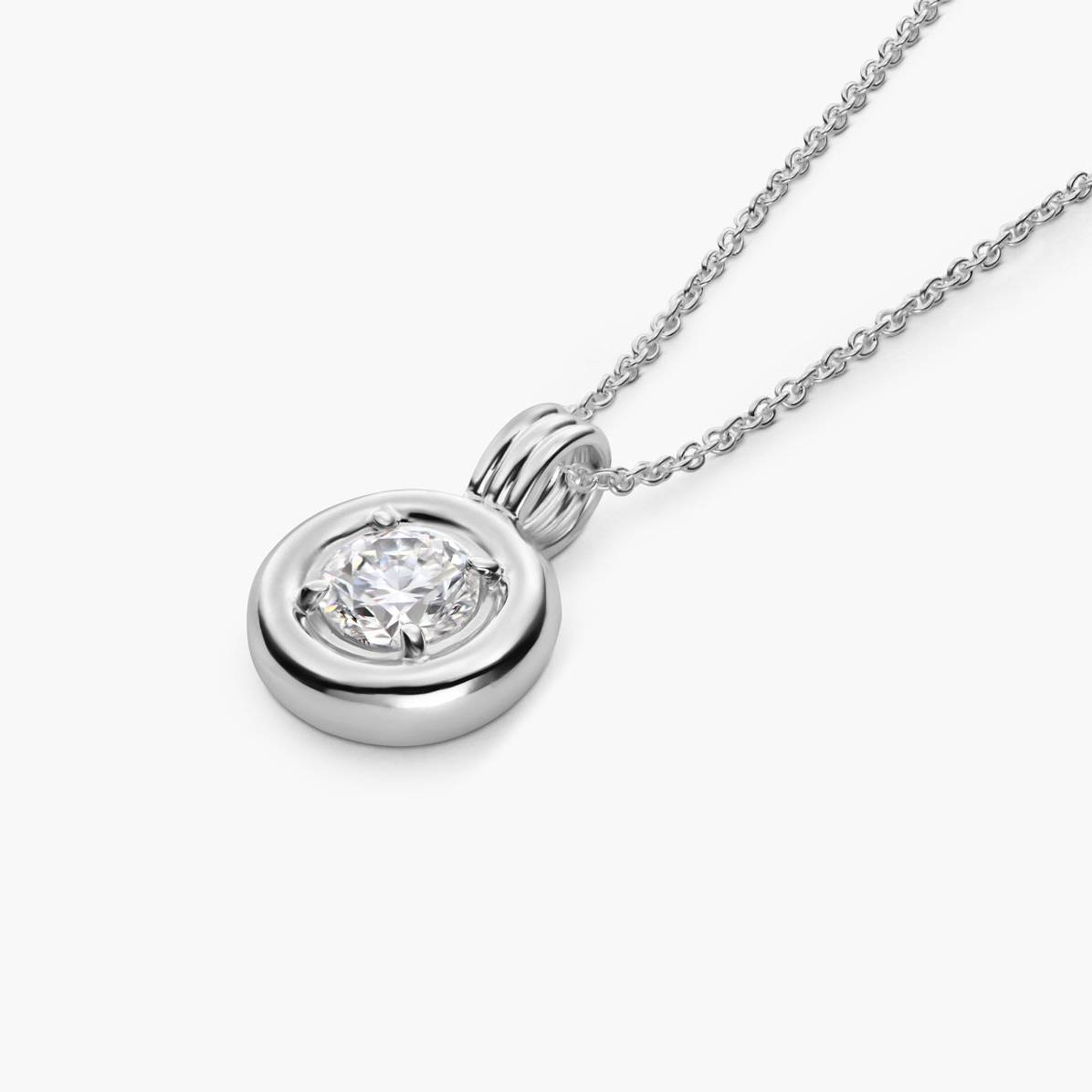 The Mini One pendant with Moissanite - Silver-4 product photo
