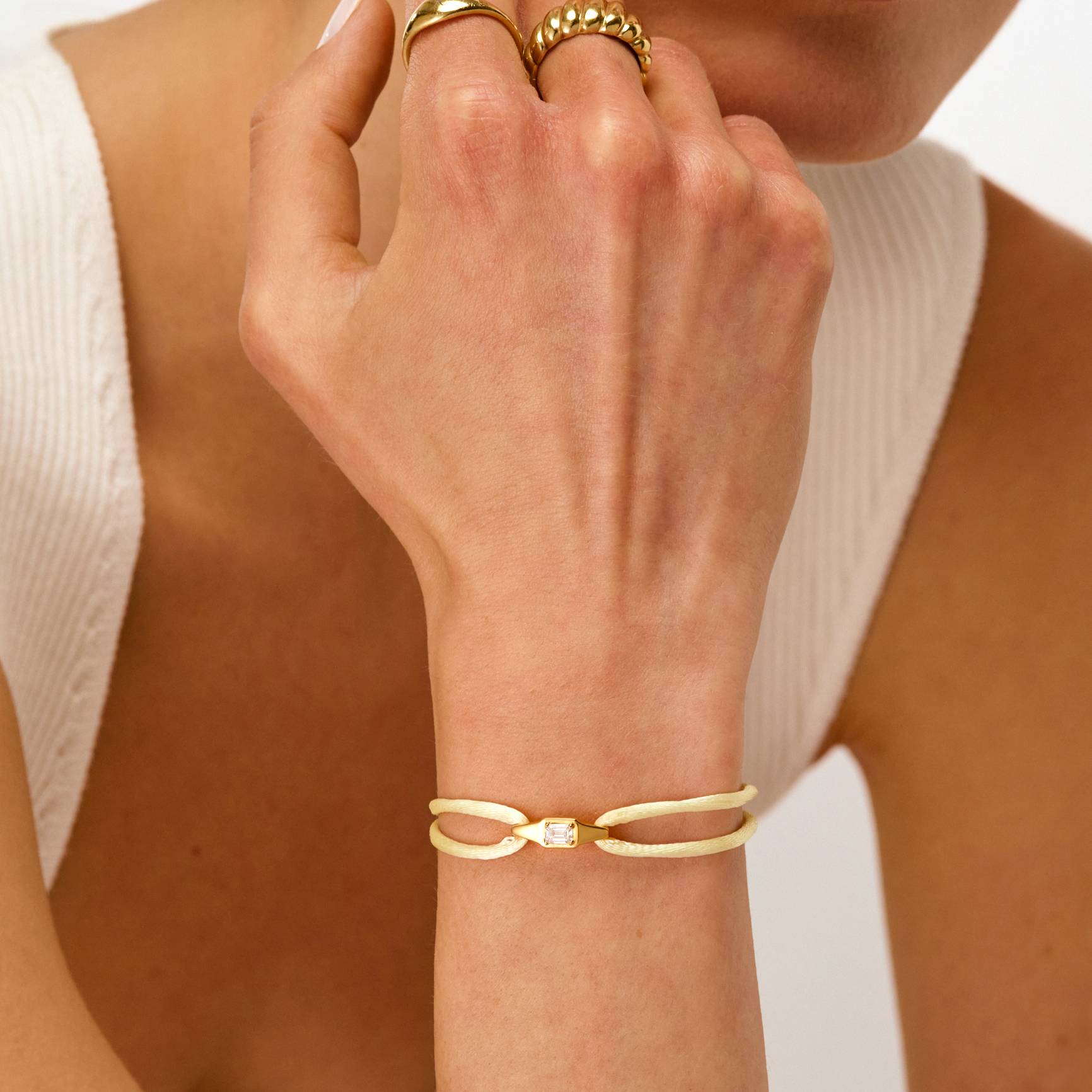 The Emerald Diamonds Lineup Bracelet- Gold Vermeil-2 product photo