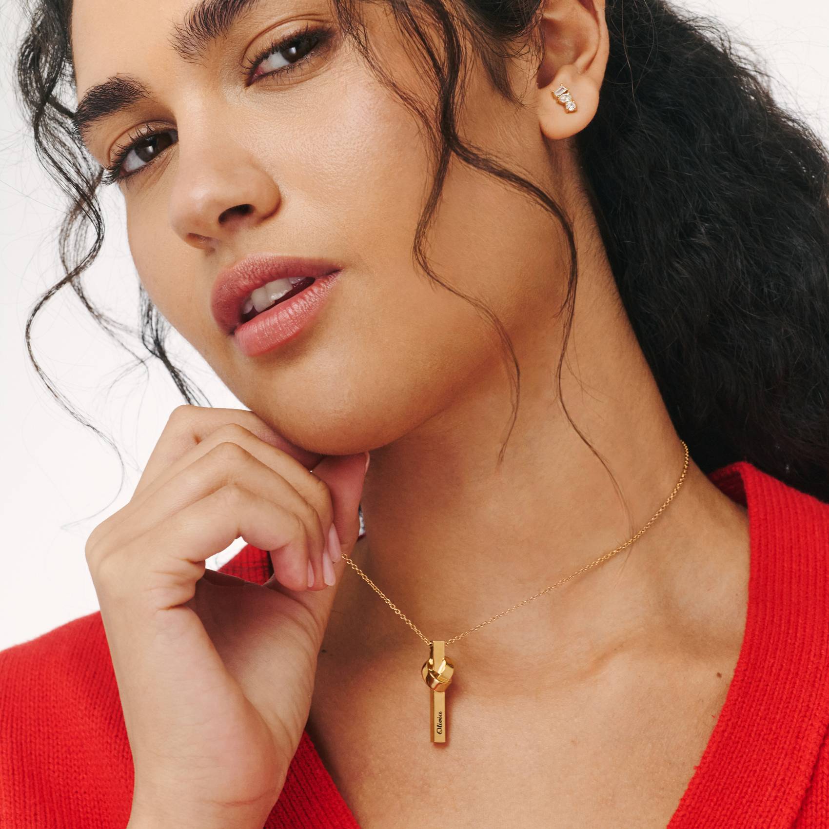 The Knot Bar Necklace- Gold-2 product photo