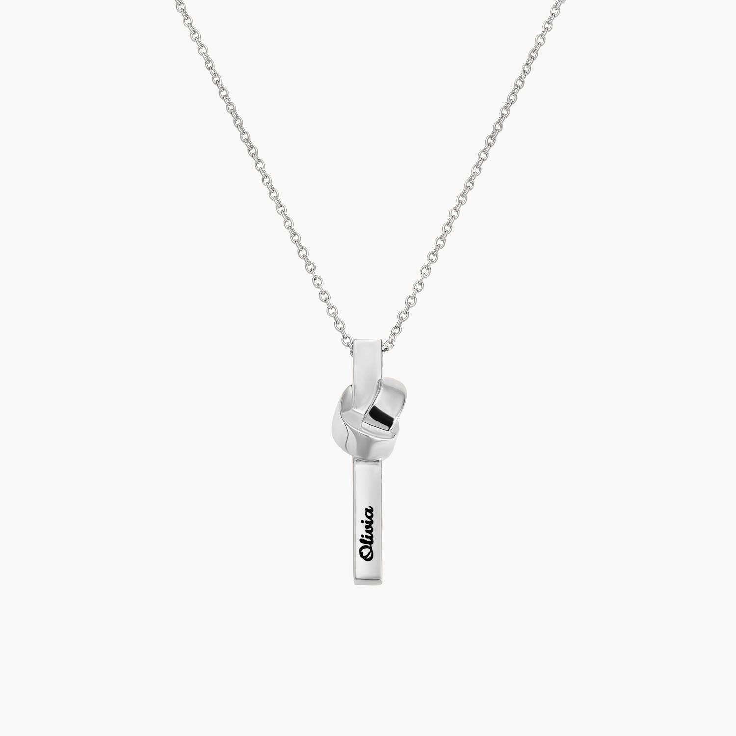 The Knot Bar Necklace - Silver-1 product photo