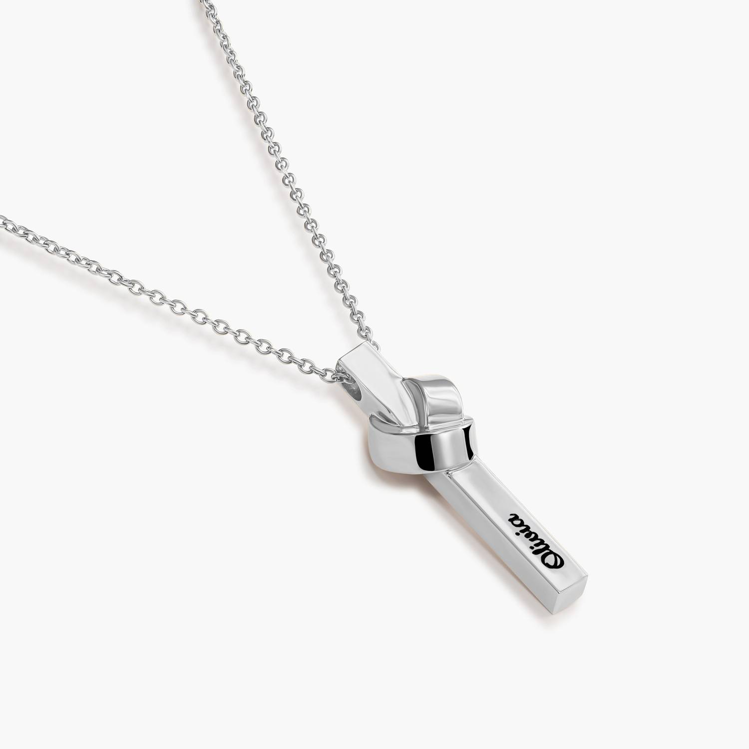 The Knot Bar Necklace - Silver-3 product photo