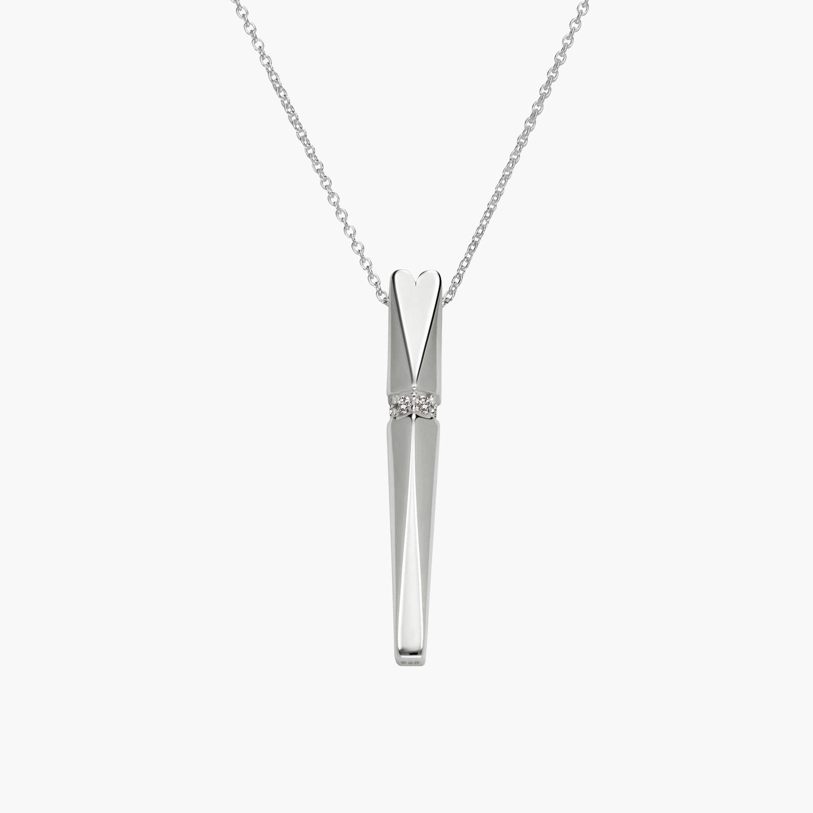 The Love Bar Pendant- Silver with Diamonds-2 product photo