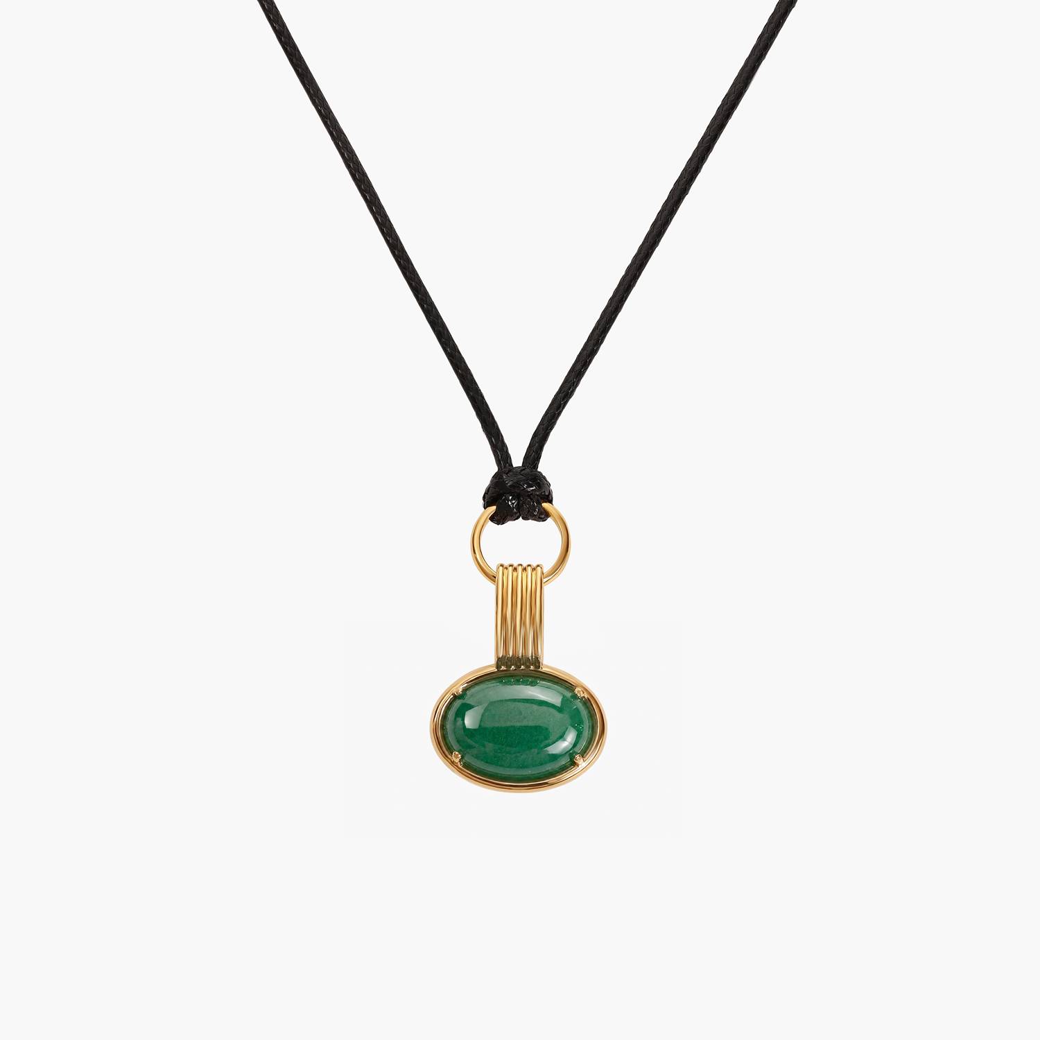 No. 04 — The Lucky Stone Cord Necklace- Gold-1 product photo