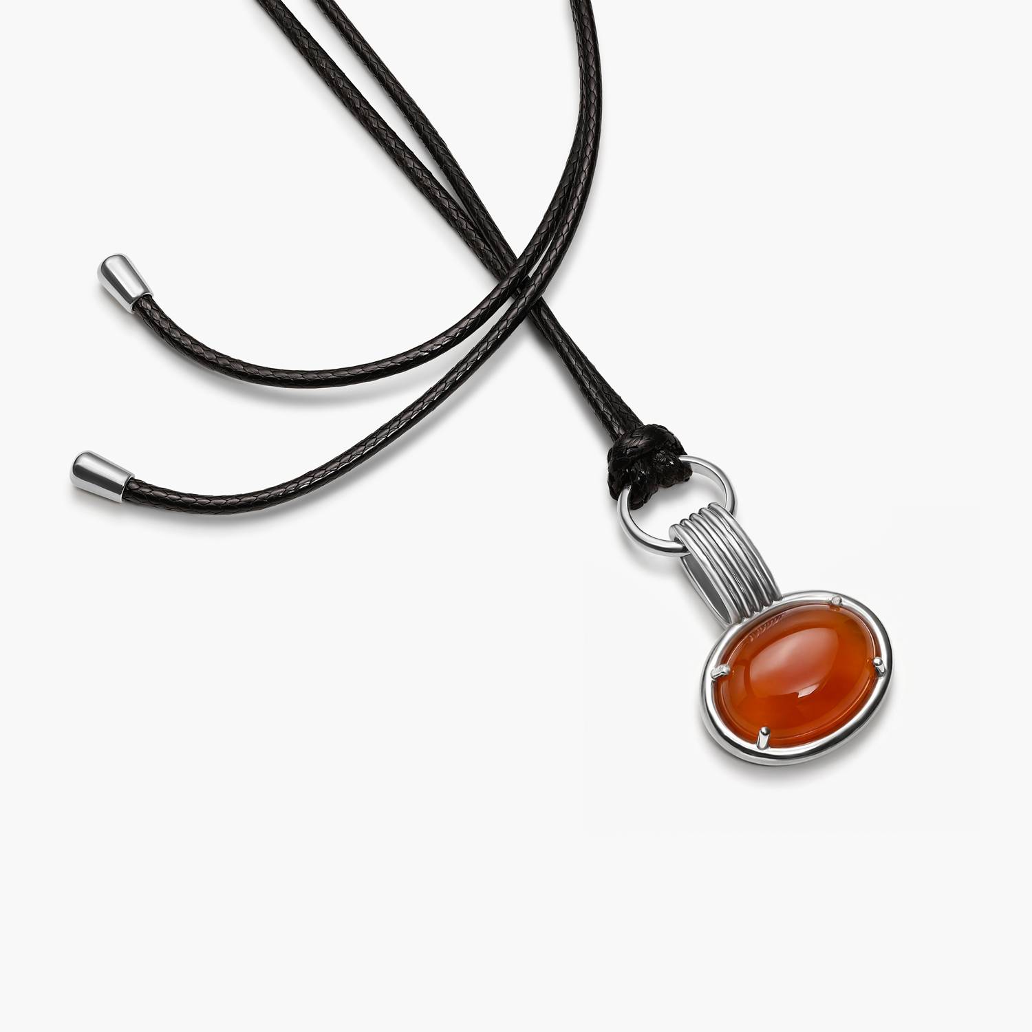No. 04 — The Lucky Stone Cord Necklace- Silver-3 product photo