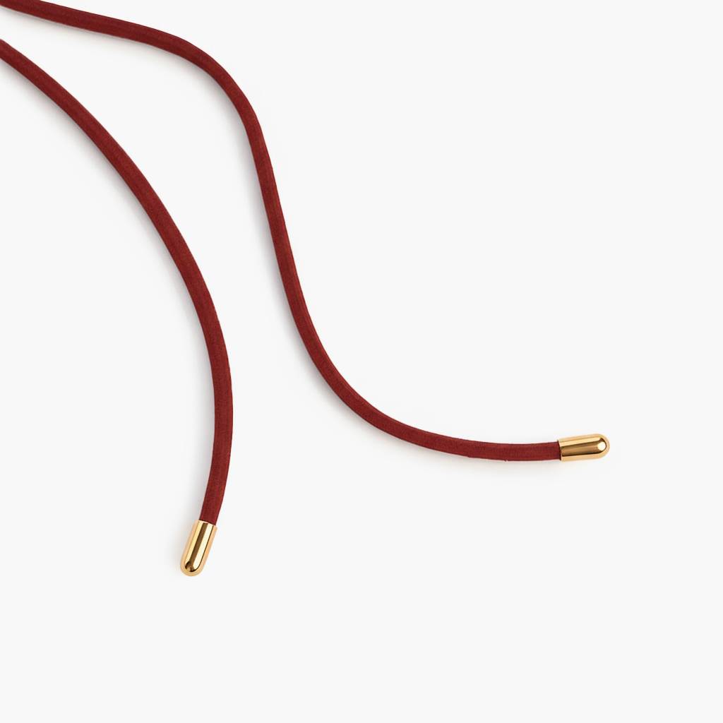 The Merlot Red Charmer Initial Necklace with Diamond - Gold Vermeil-4 product photo