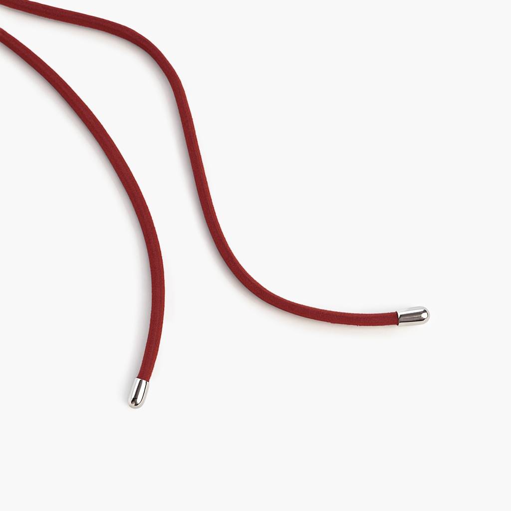 The Merlot Red Charmer Initial Necklace with Diamond - Silver-3 product photo