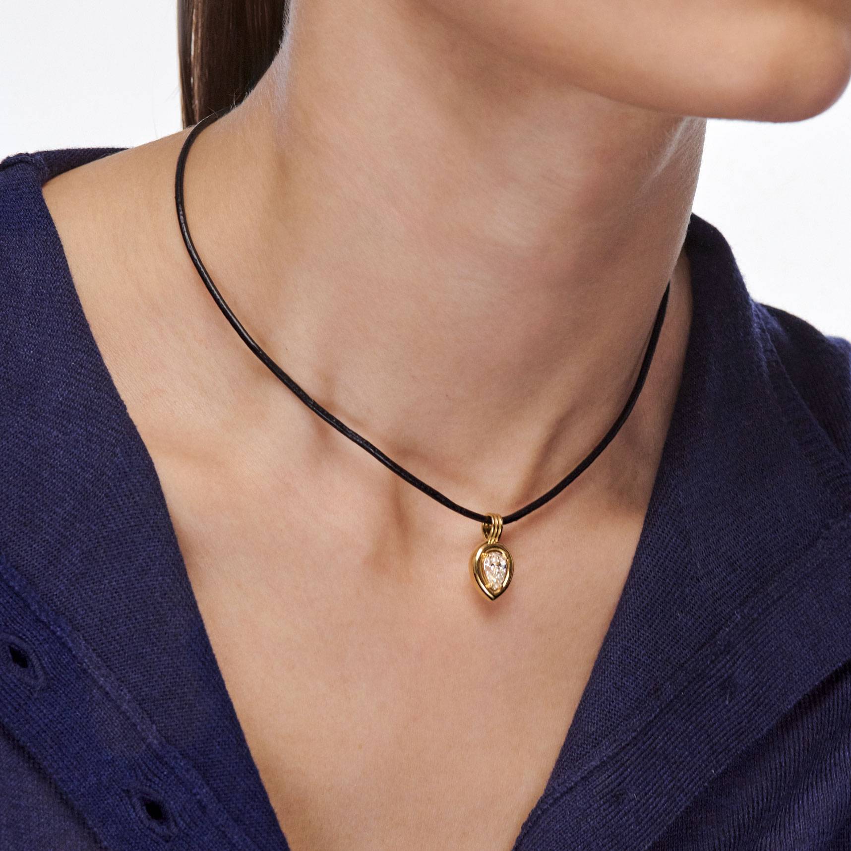 The One Carat Diamond Necklace - Gold Vermeil-2 product photo