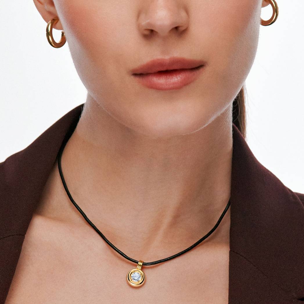The One Carat Diamond Necklace - Gold Vermeil-6 product photo