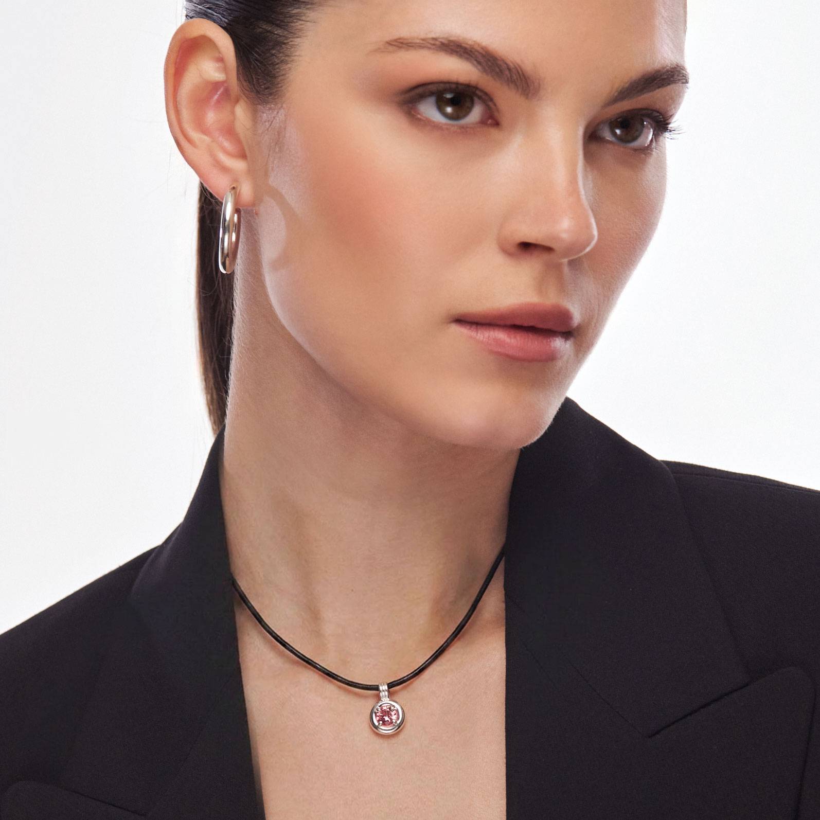 The One Carat Moissanite Necklace- Silver-4 product photo