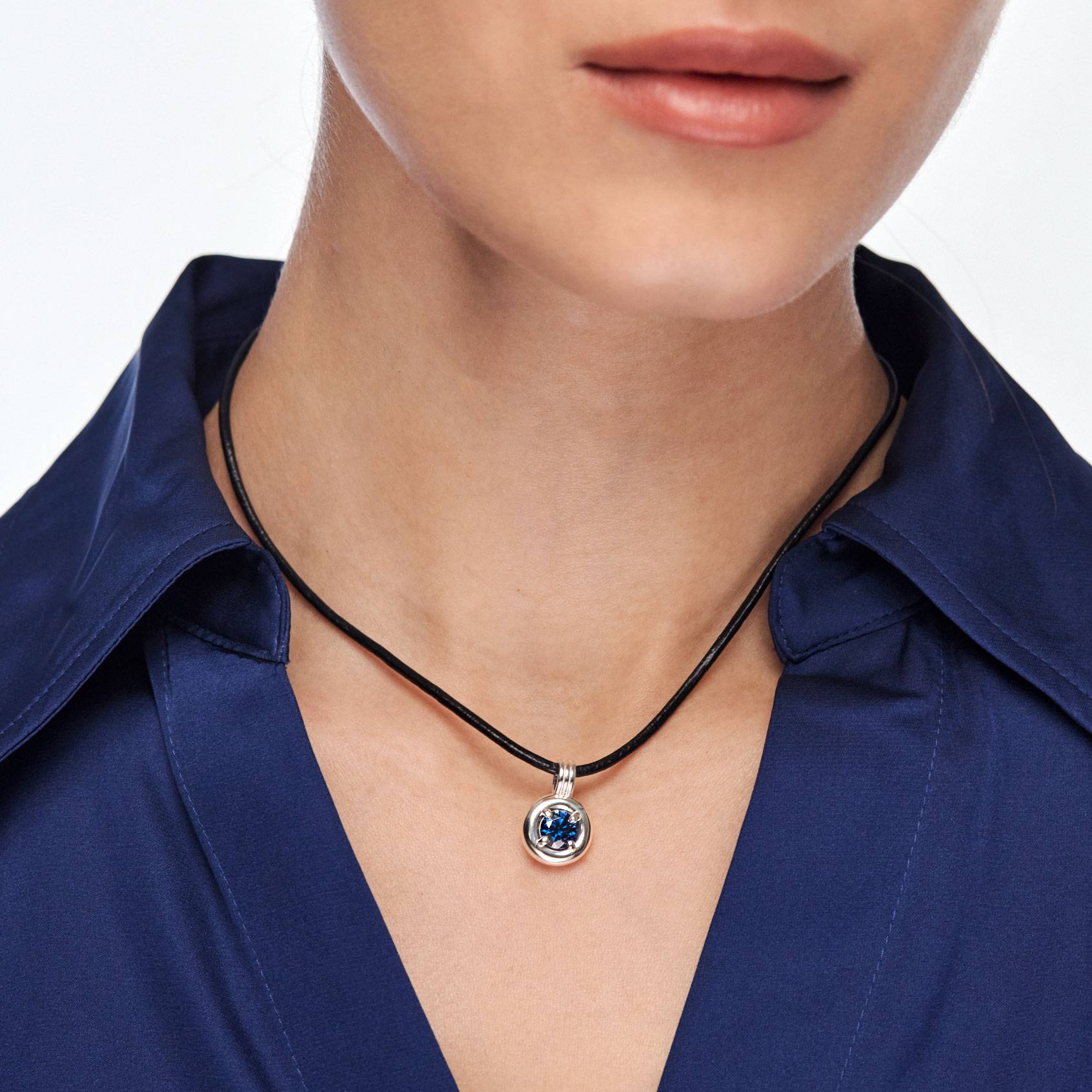 The One Carat Moissanite Necklace- Silver-2 product photo