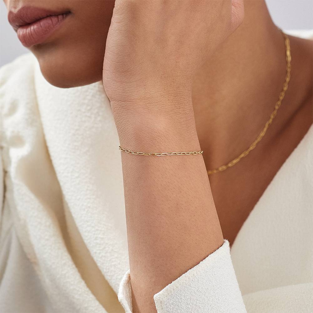 The Showstopper Link Bracelet \ Anklet - 14k Solid Gold-3 product photo