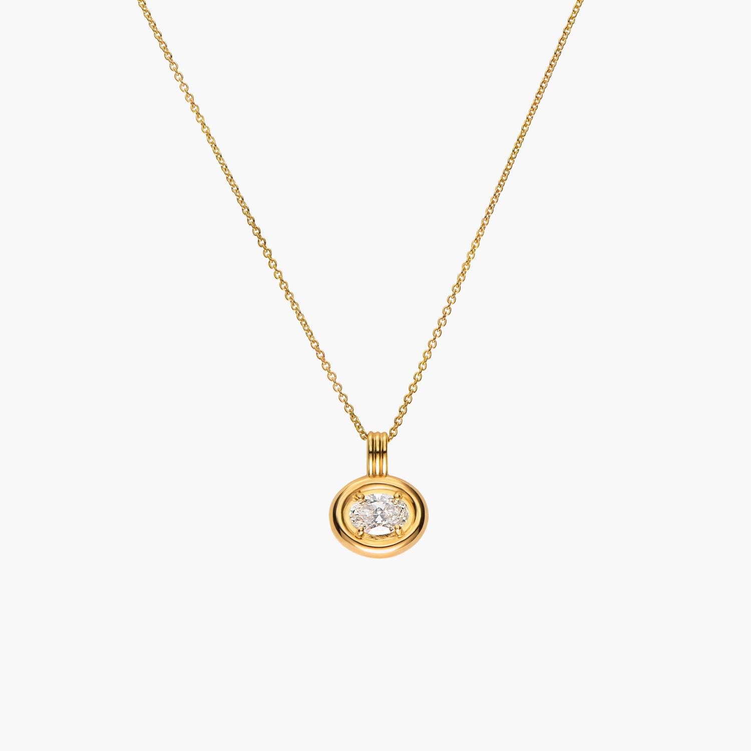 The Statement One Carat Diamond Necklace - Gold Vermeil-1 product photo