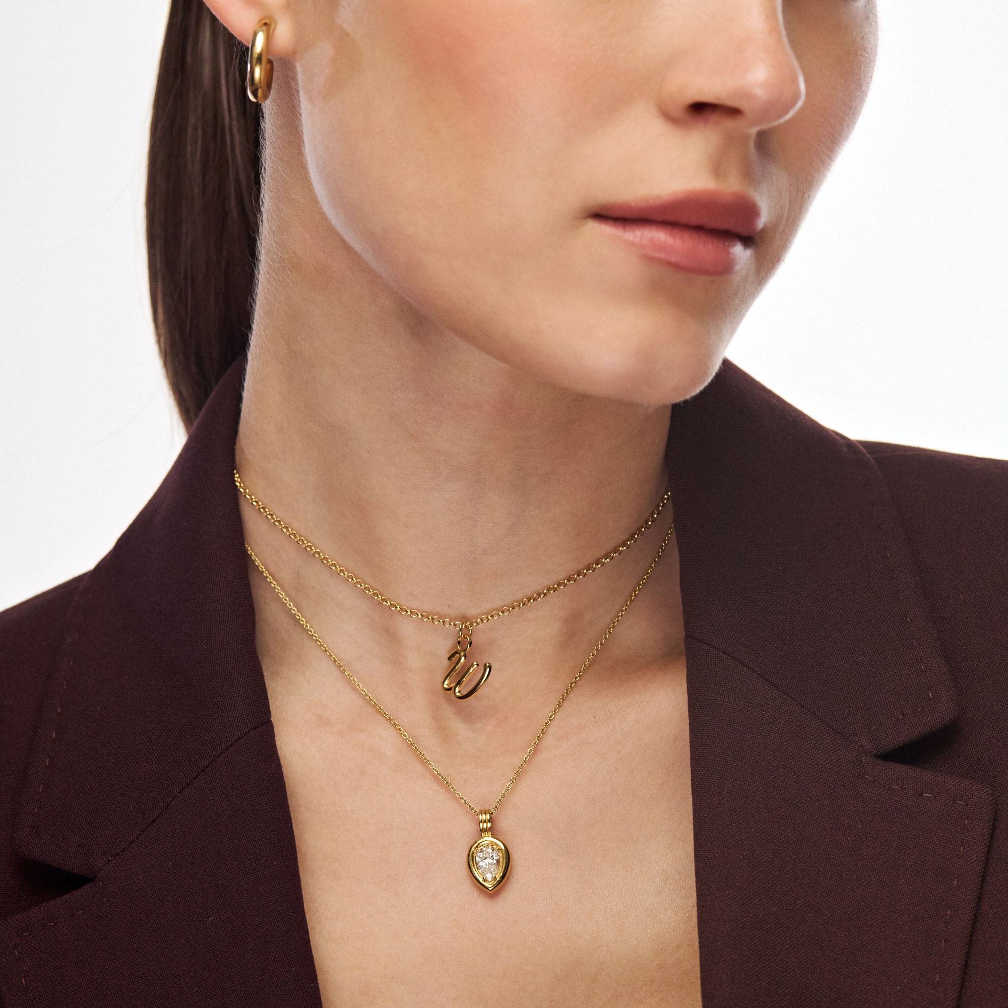 The Statement One Carat Diamond Necklace - Gold Vermeil-2 product photo