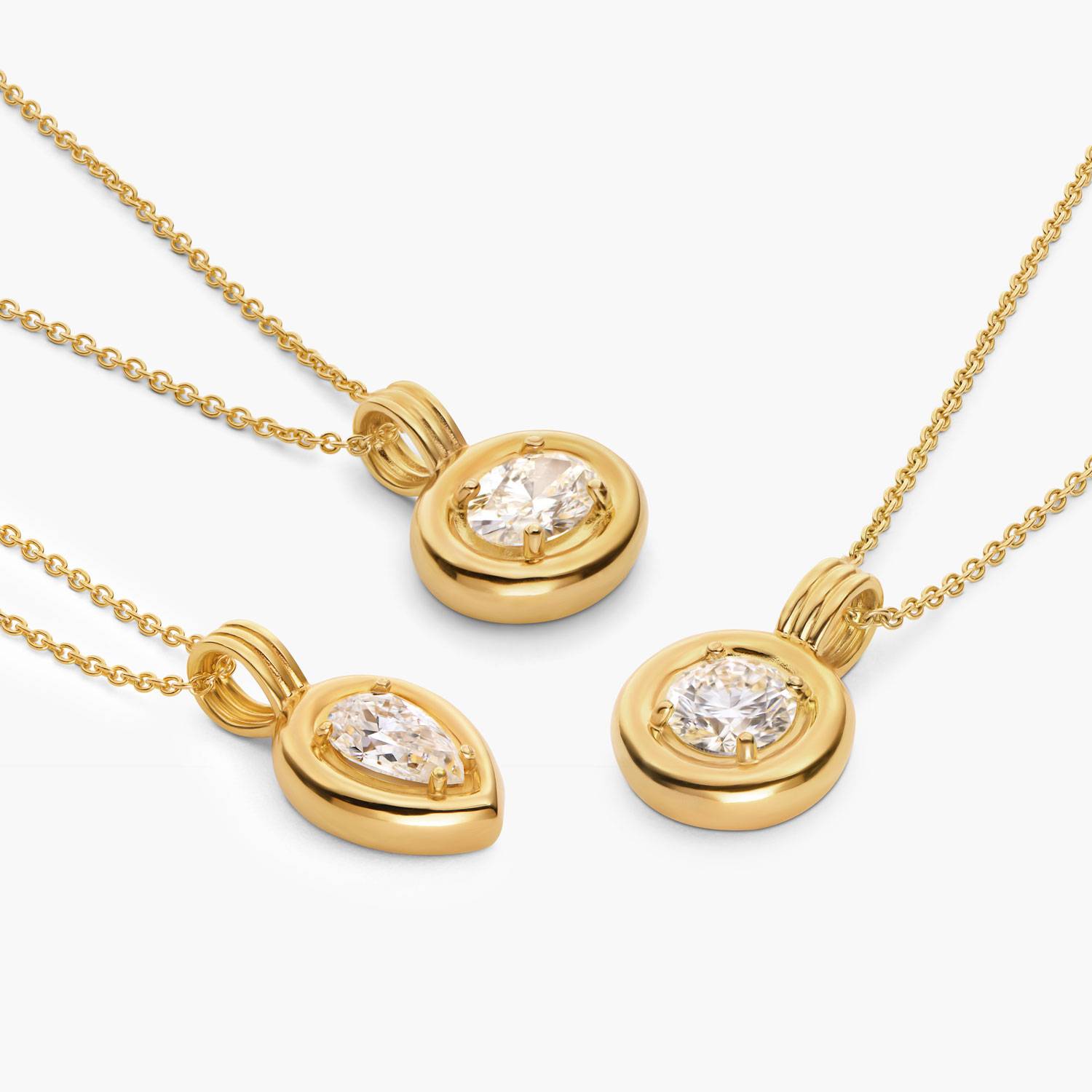The Statement One Carat Diamond Necklace - Gold Vermeil-4 product photo