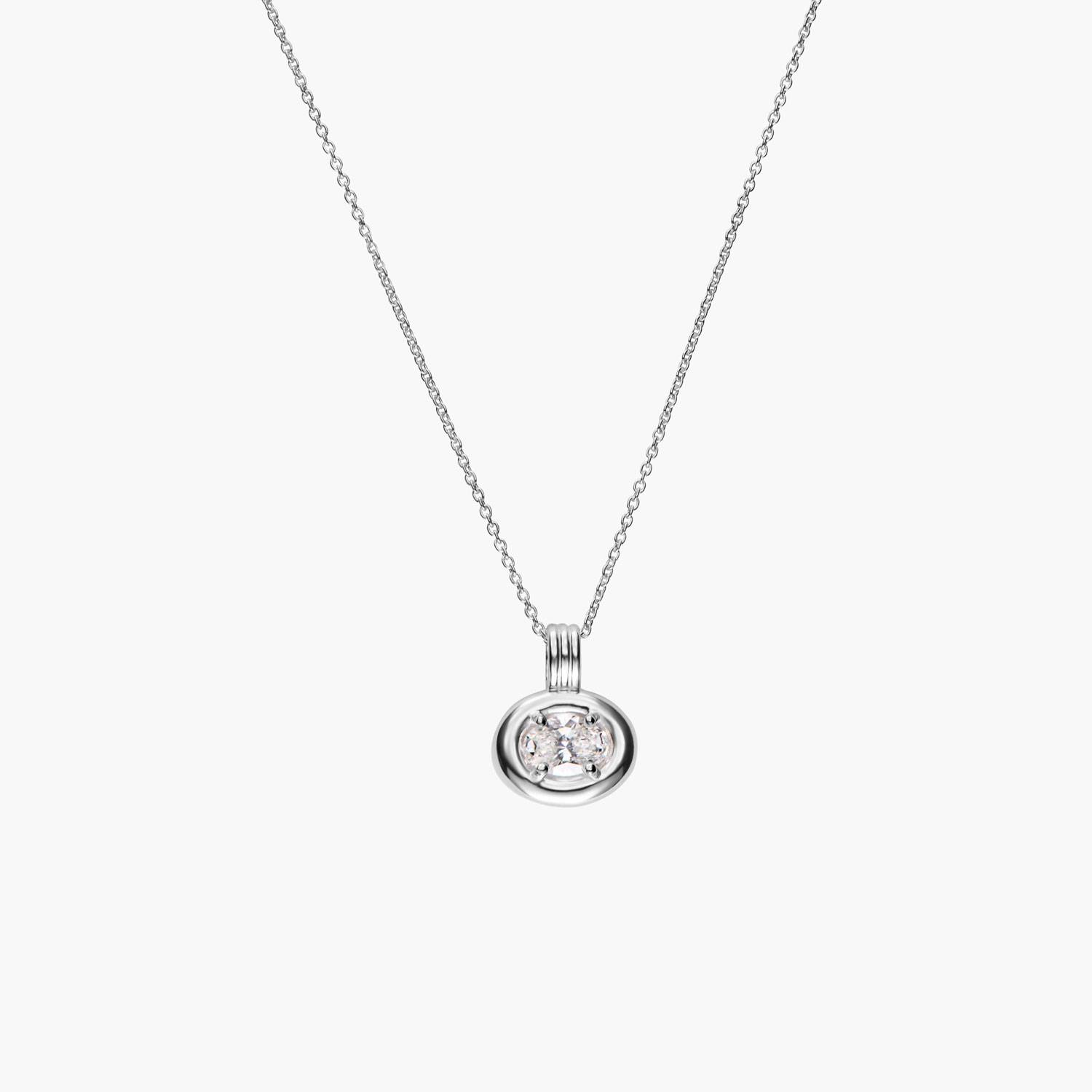 The Statement One Carat Diamond Necklace - Sterling Silver-1 product photo