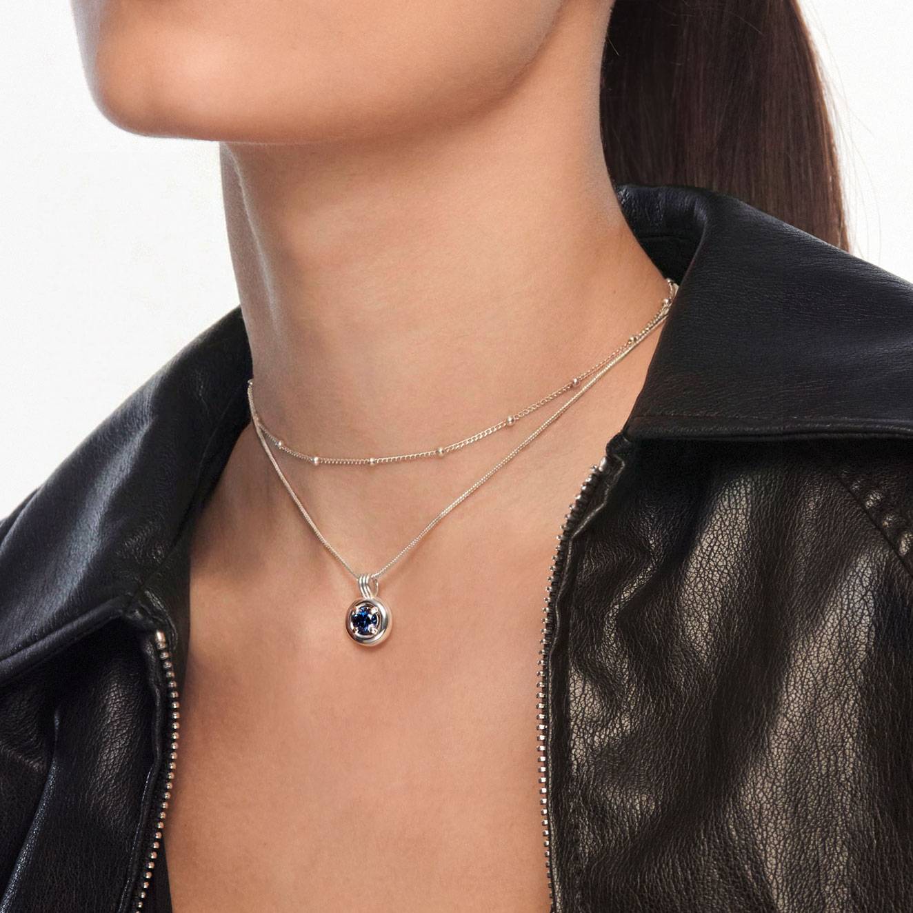 The Statement One Carat Moissanite Necklace - Sterling Silver-3 product photo
