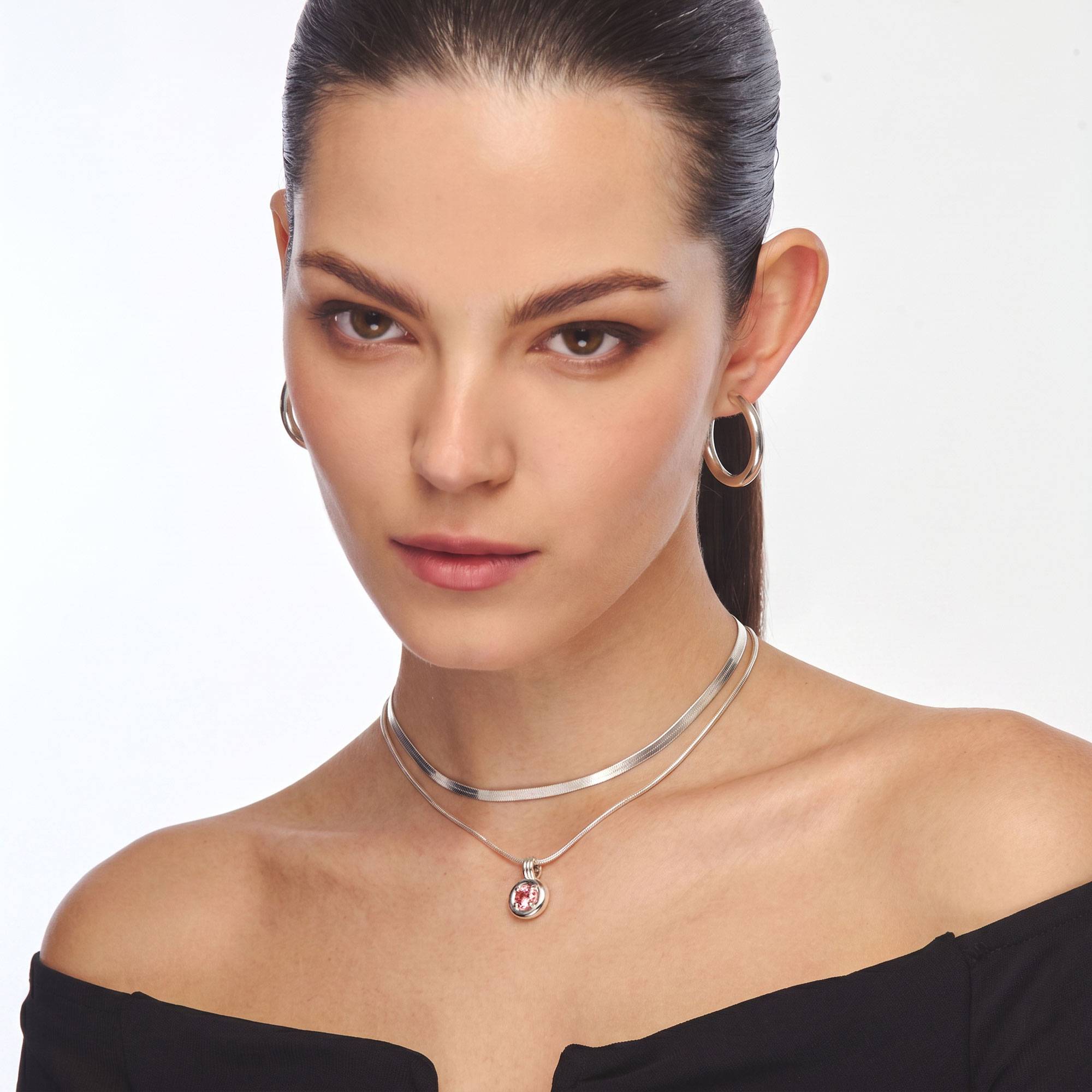 The Statement One Carat Moissanite Necklace - Sterling Silver-2 product photo