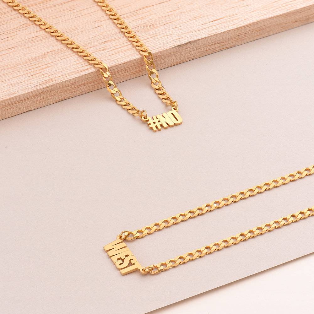 Icon State Name Necklace - Gold Vermeil-3 product photo