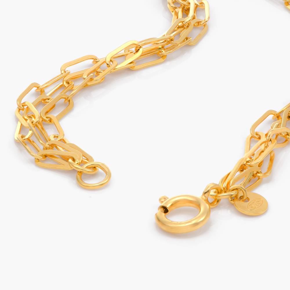 Three Layer Paper Clip Chain Bracelet - Gold Vermeil-6 product photo