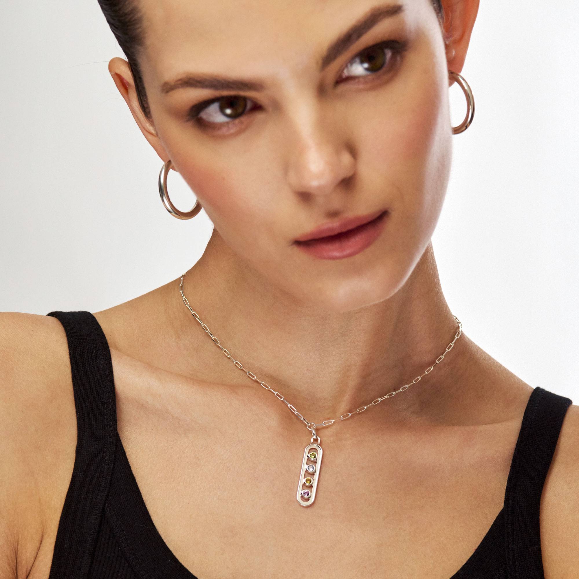 Together Birthstone Bar - Silver-2 product photo