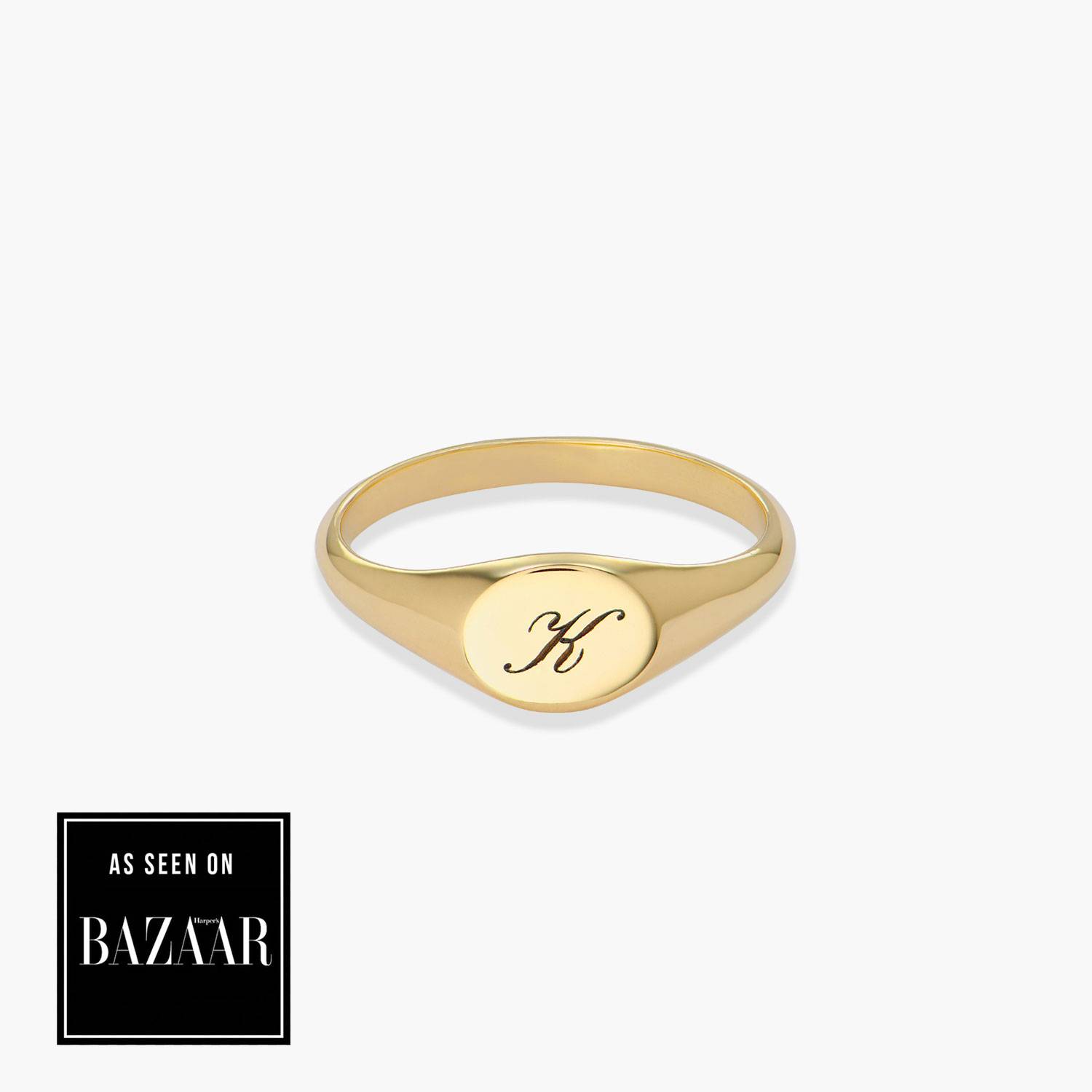 Tony Custom Initial Ring - 14k Solid Gold-1 product photo