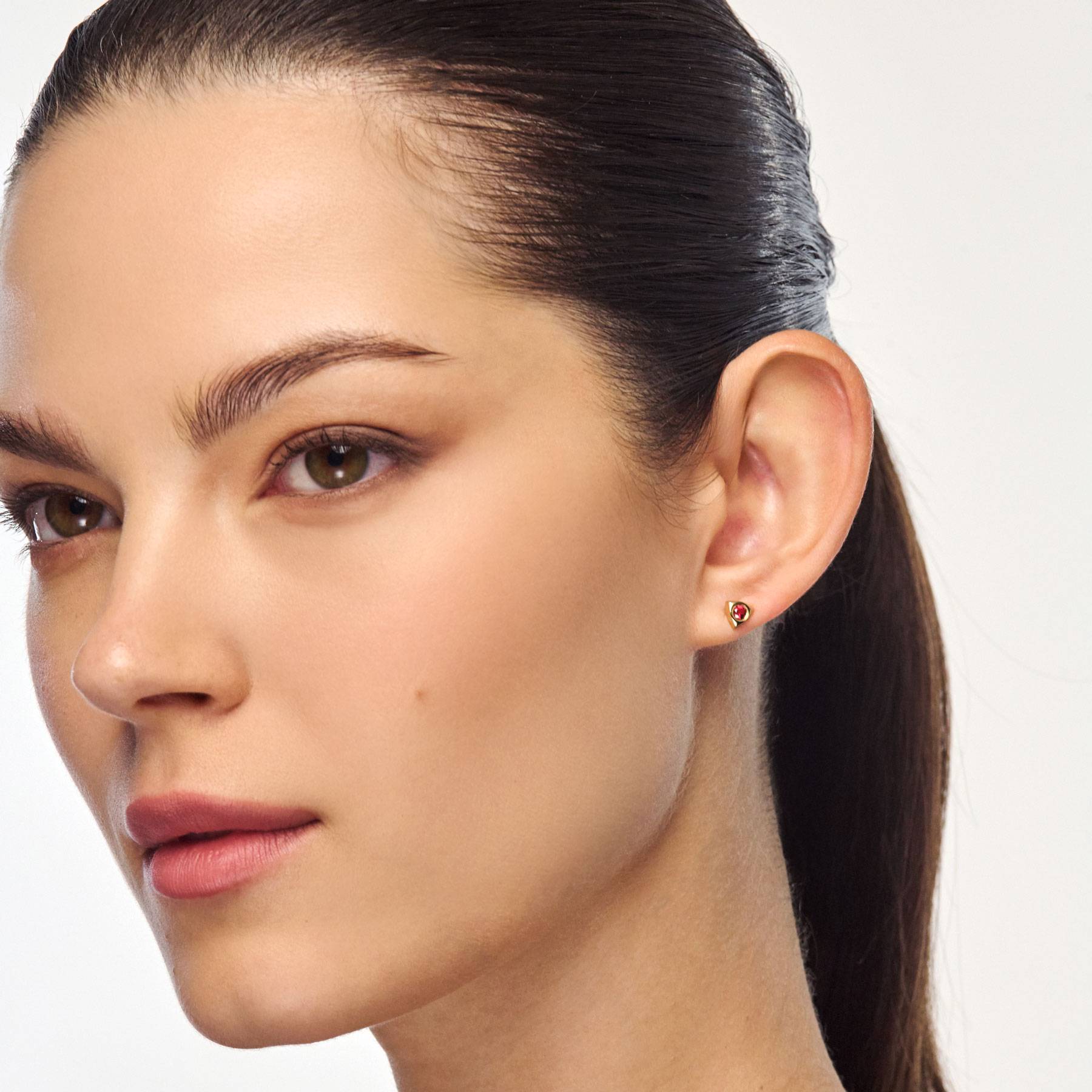 Triangle Birthstone Stud- Gold-4 product photo