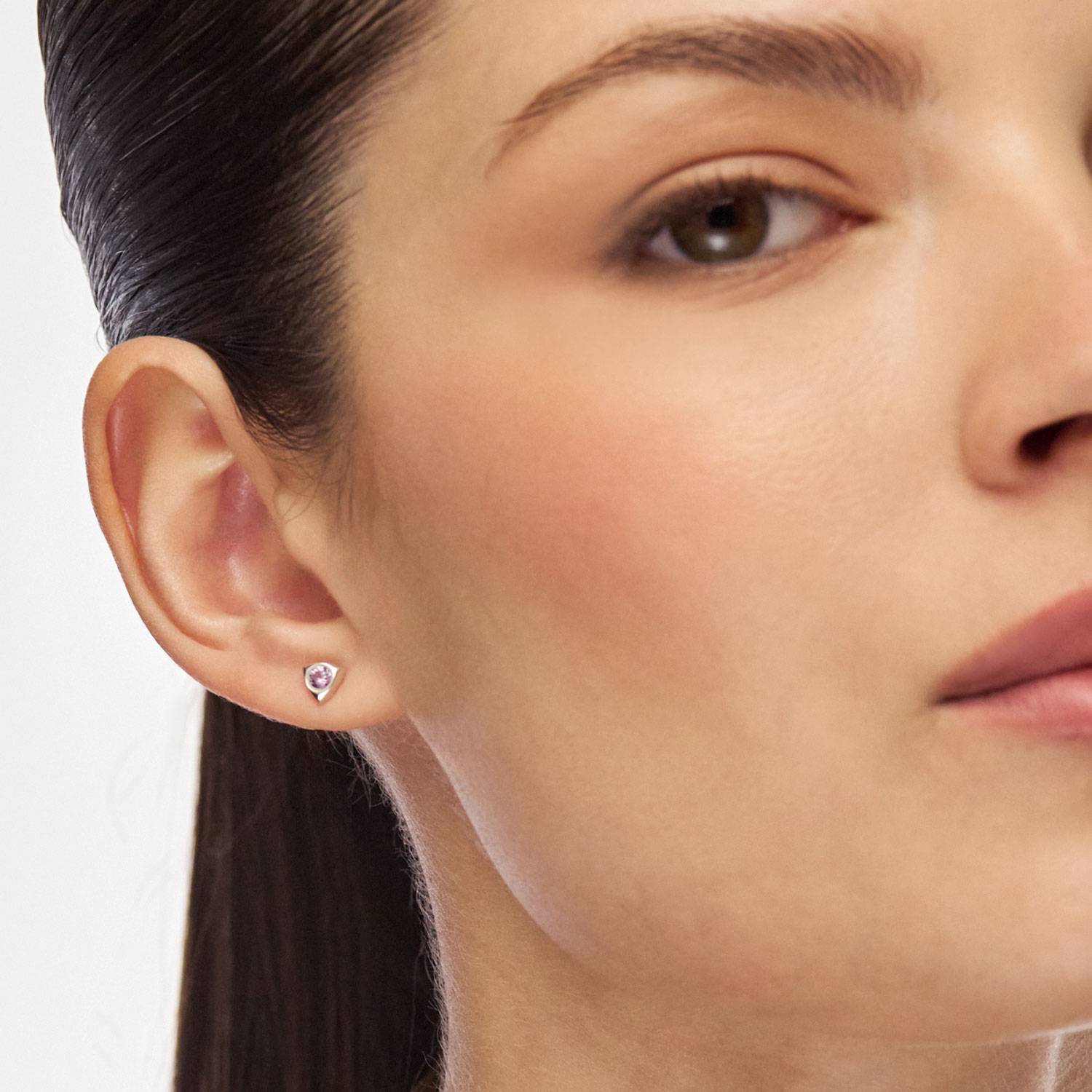 Triangle Birthstone Stud - Silver-4 product photo