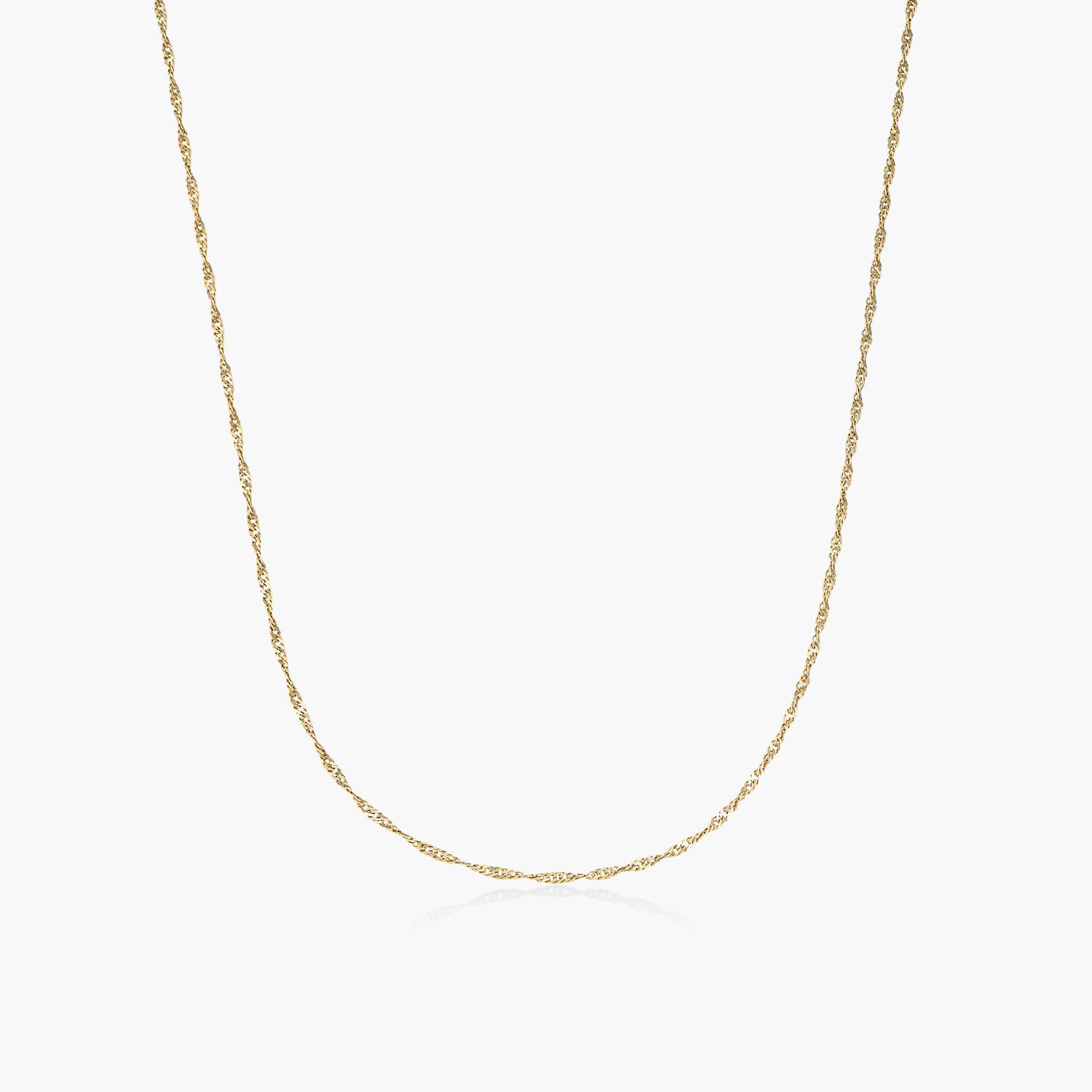 Twist Chain Necklace- 14K Solid Gold product photo