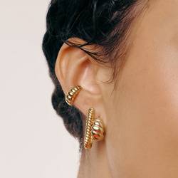 [PRIMAUTE] TWISTED Earrings 全2色 twisted-rectangle-hoop-