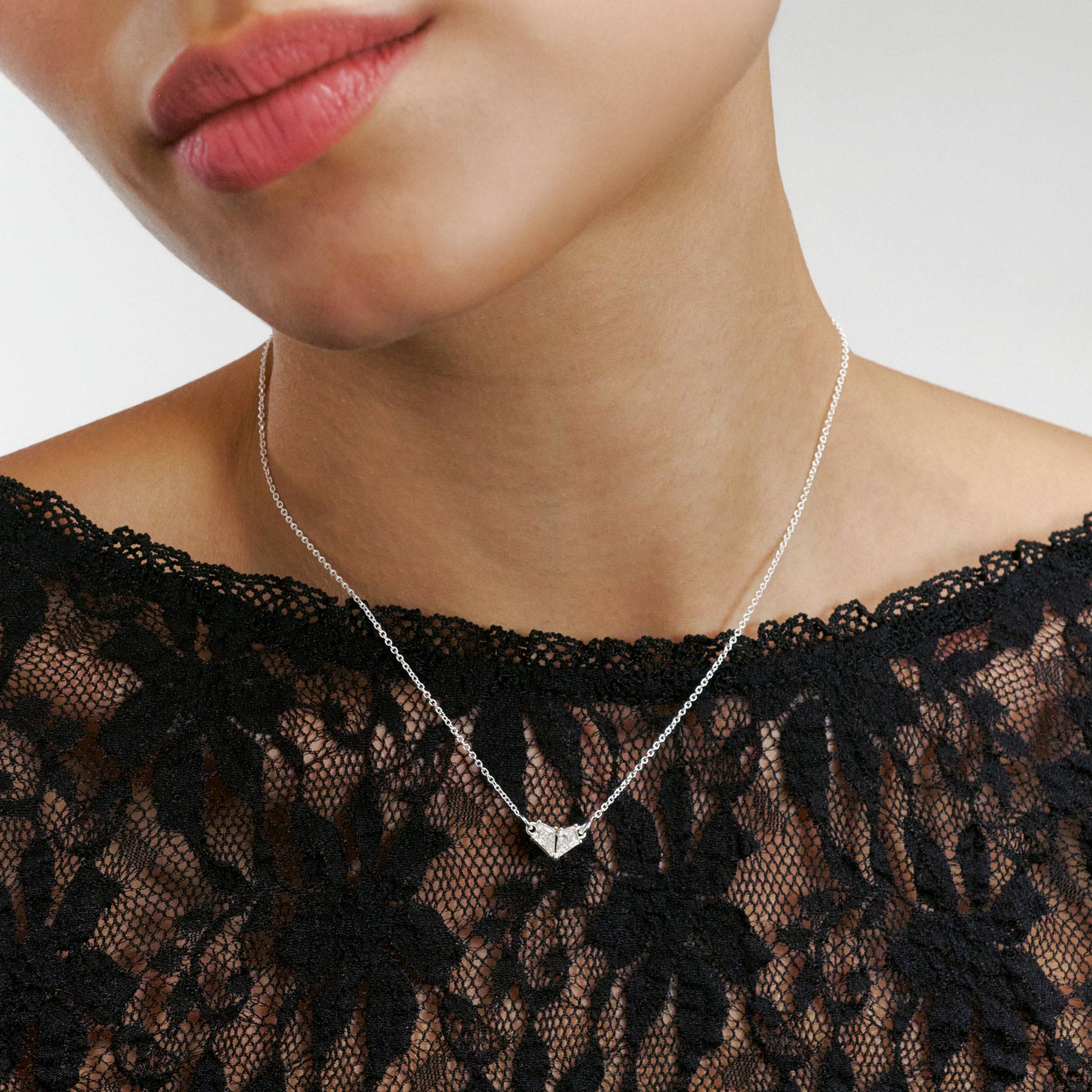 Two Become One Necklace- Silver-2 product photo