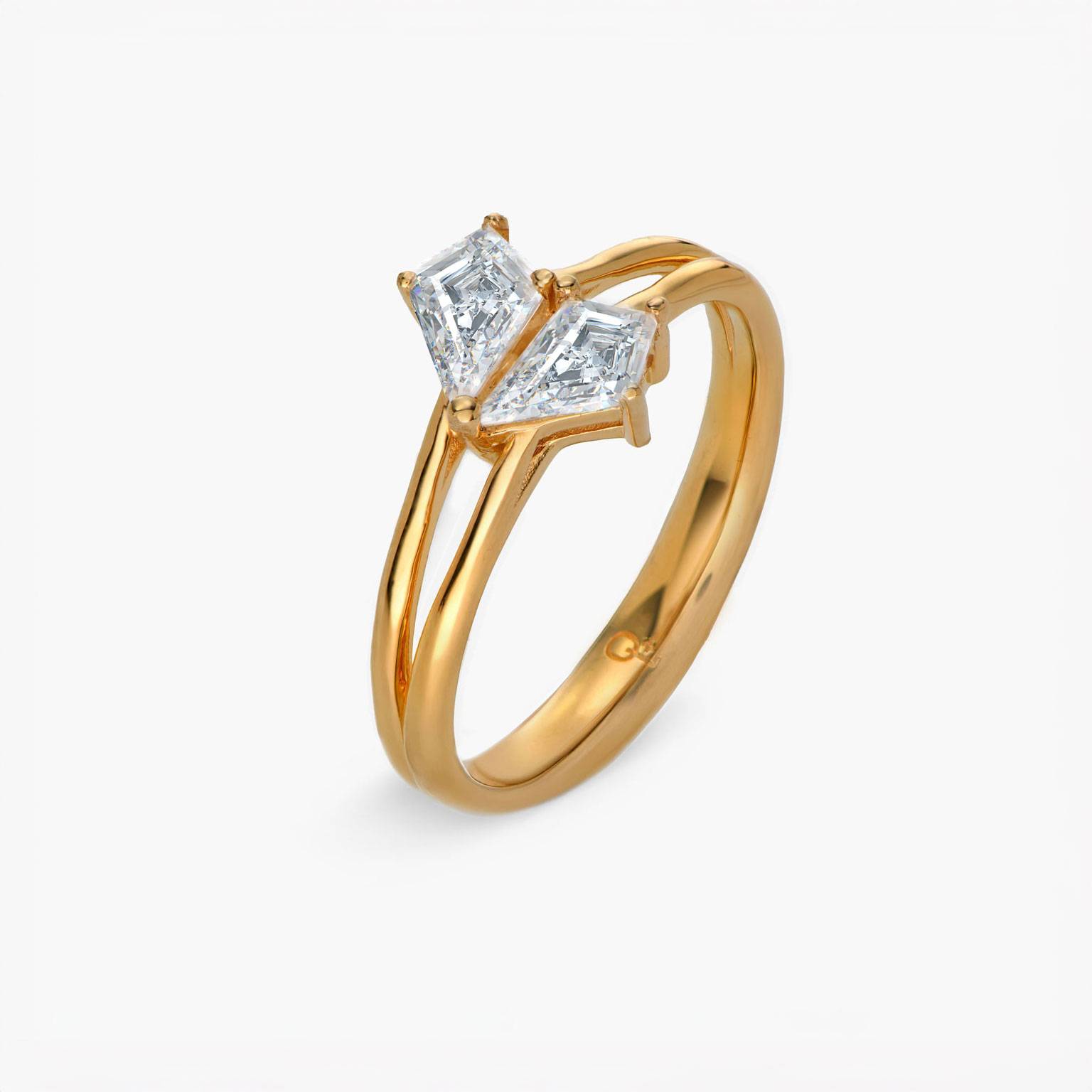 Two Become One Ring- Gold Vermeil-2 product photo