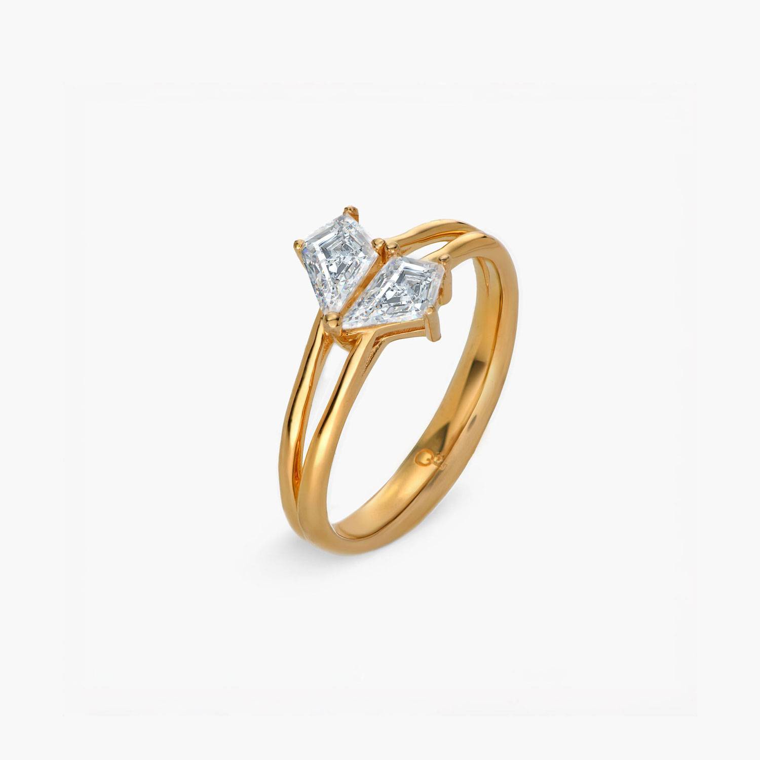 Two Become One Ring- Gold Vermeil-3 product photo