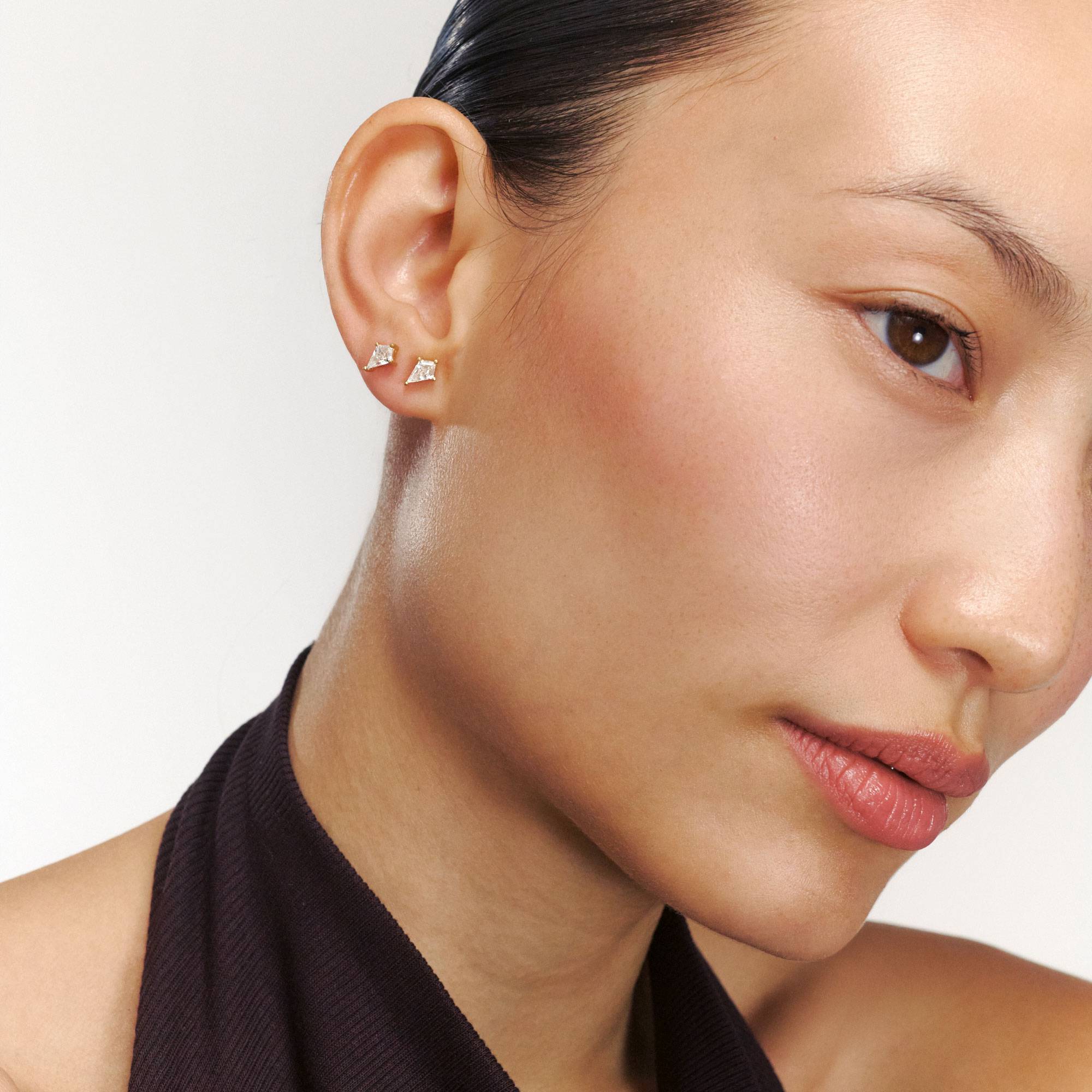 Two Become One stud earrings- Gold Vermeil-1 product photo