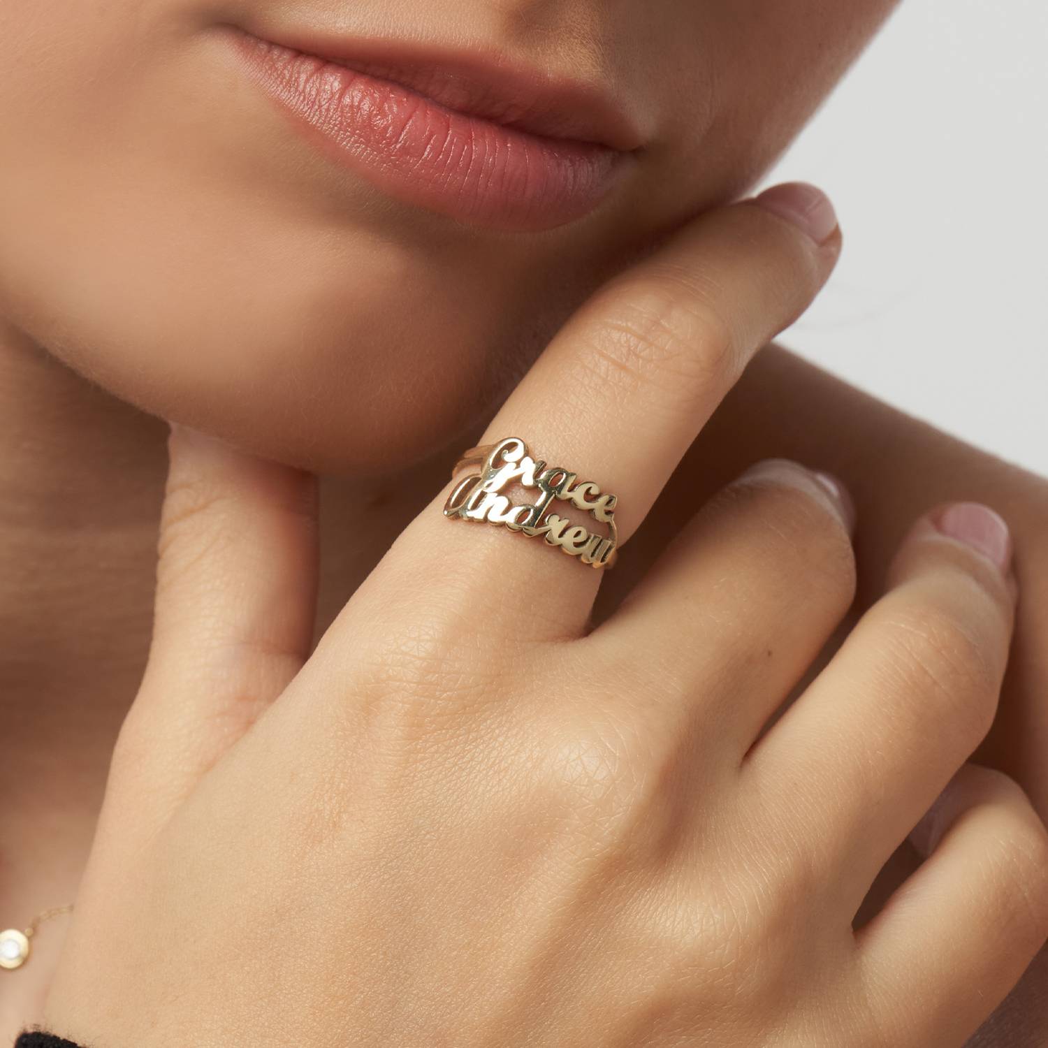 Two is Better Than One Name Ring - 18k Gold Vermeil-4 product photo
