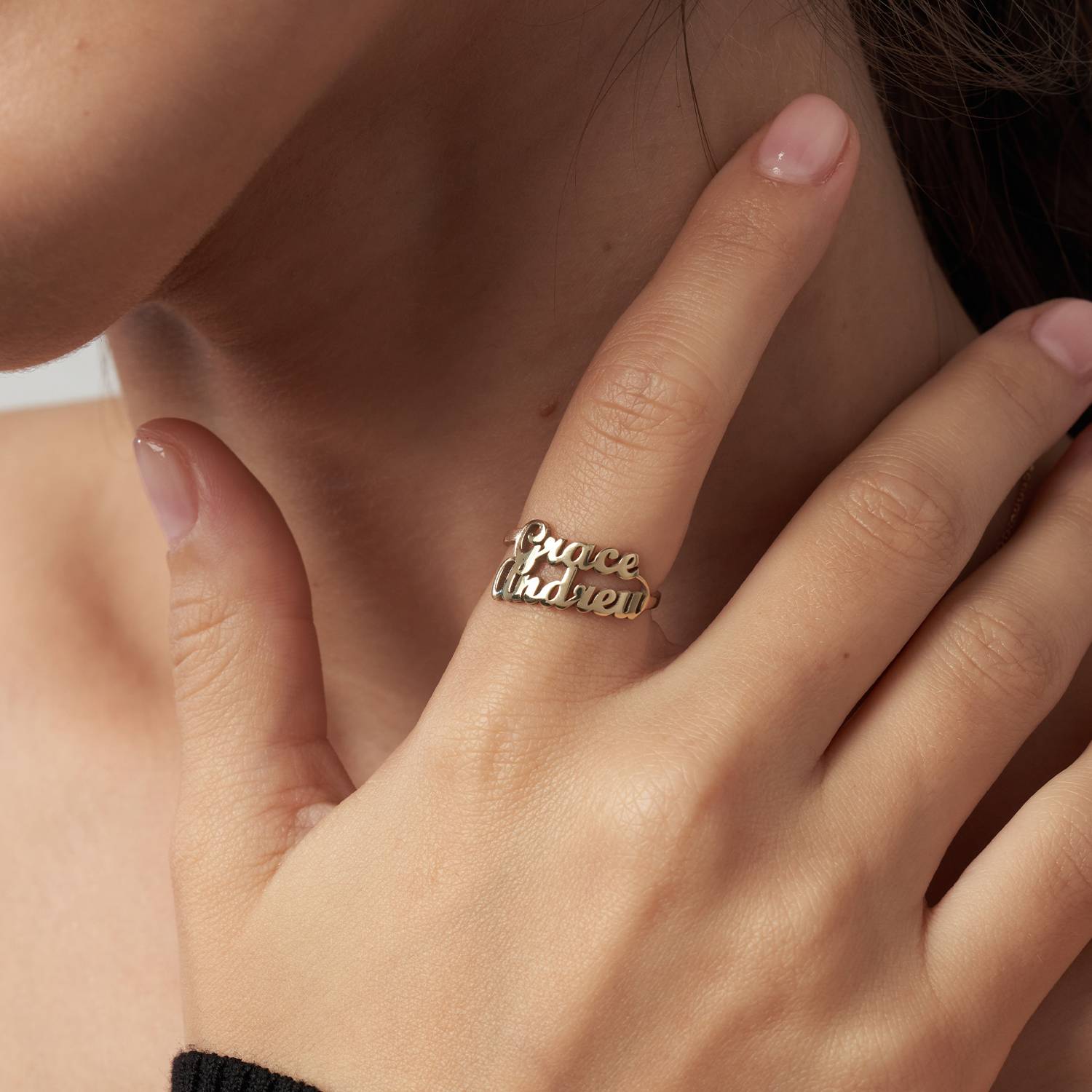 Two is Better Than One Name Ring - 18k Gold Vermeil-1 product photo