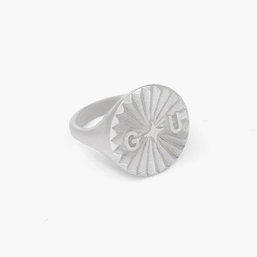 Tyra Initial Medallion Ring - Silver-1 product photo