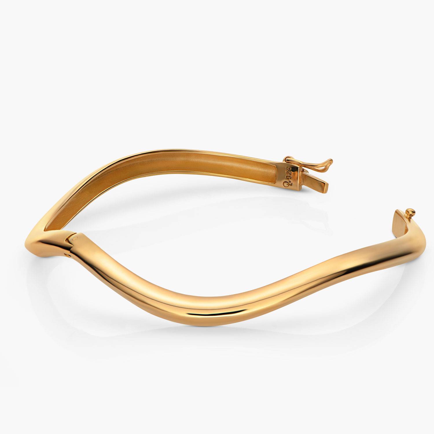 Wavy Cuff Bracelet - Gold Vermeil-3 product photo