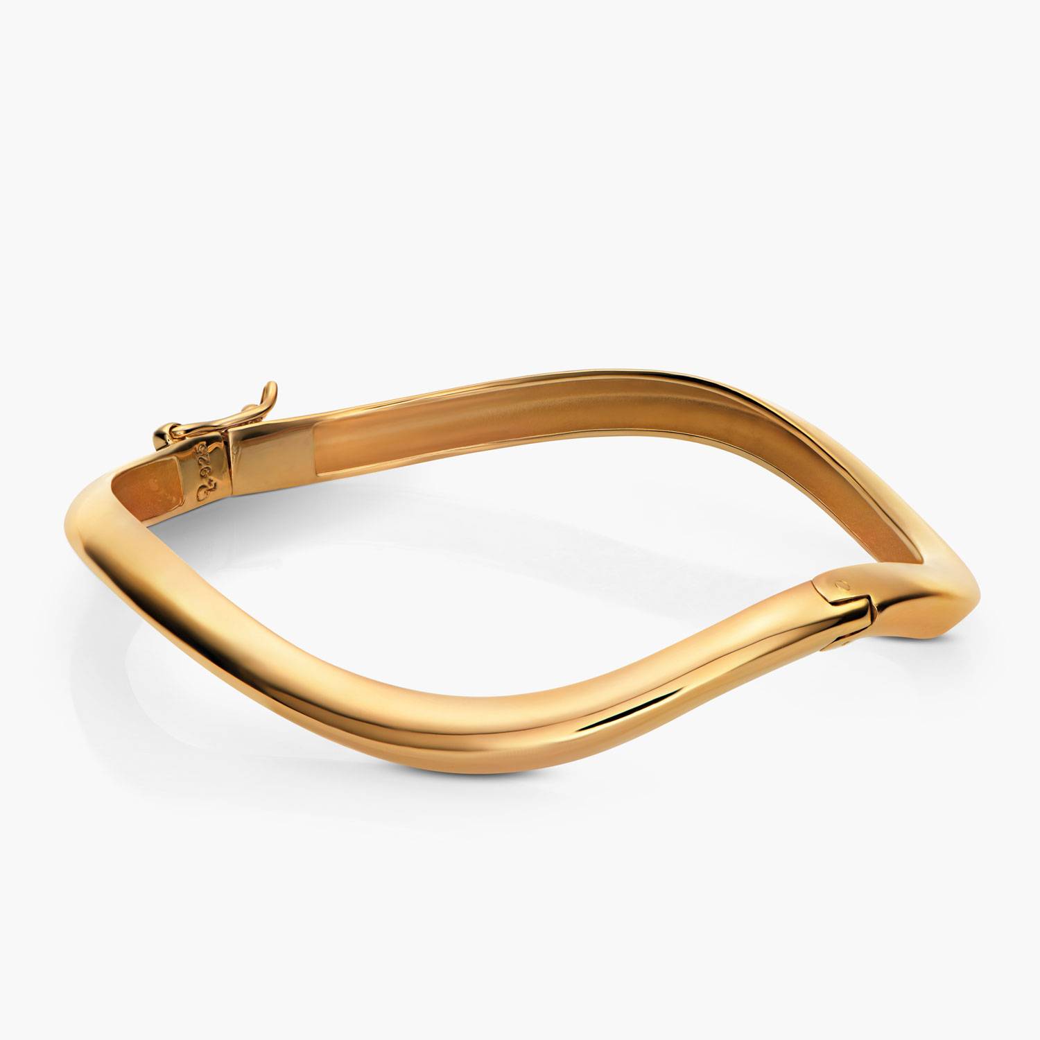 Wavy Cuff Bracelet - Gold Vermeil-6 product photo