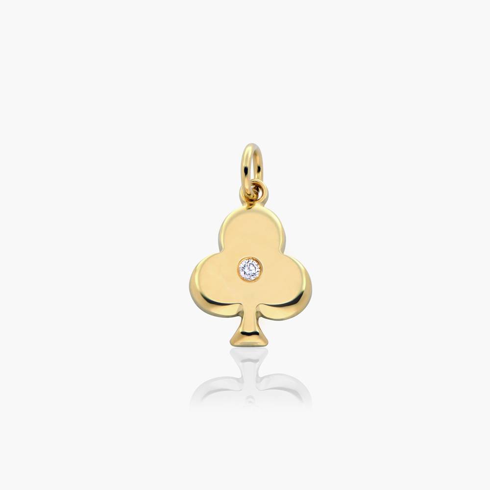 Willow Card Initials Charm With Diamond - 14K Solid Gold-1 product photo