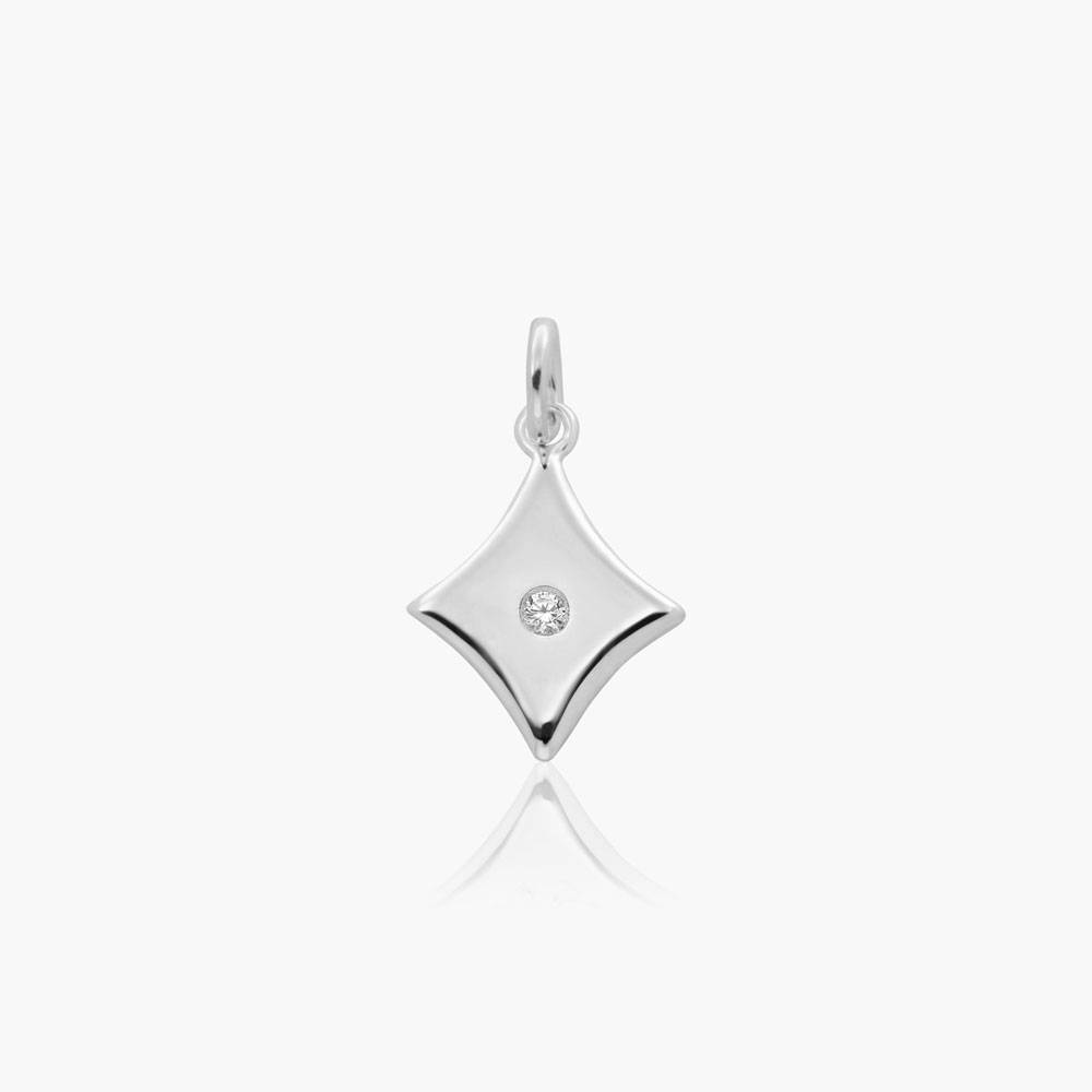 Willow Card Initials Charm With Diamond - Silver-1 product photo