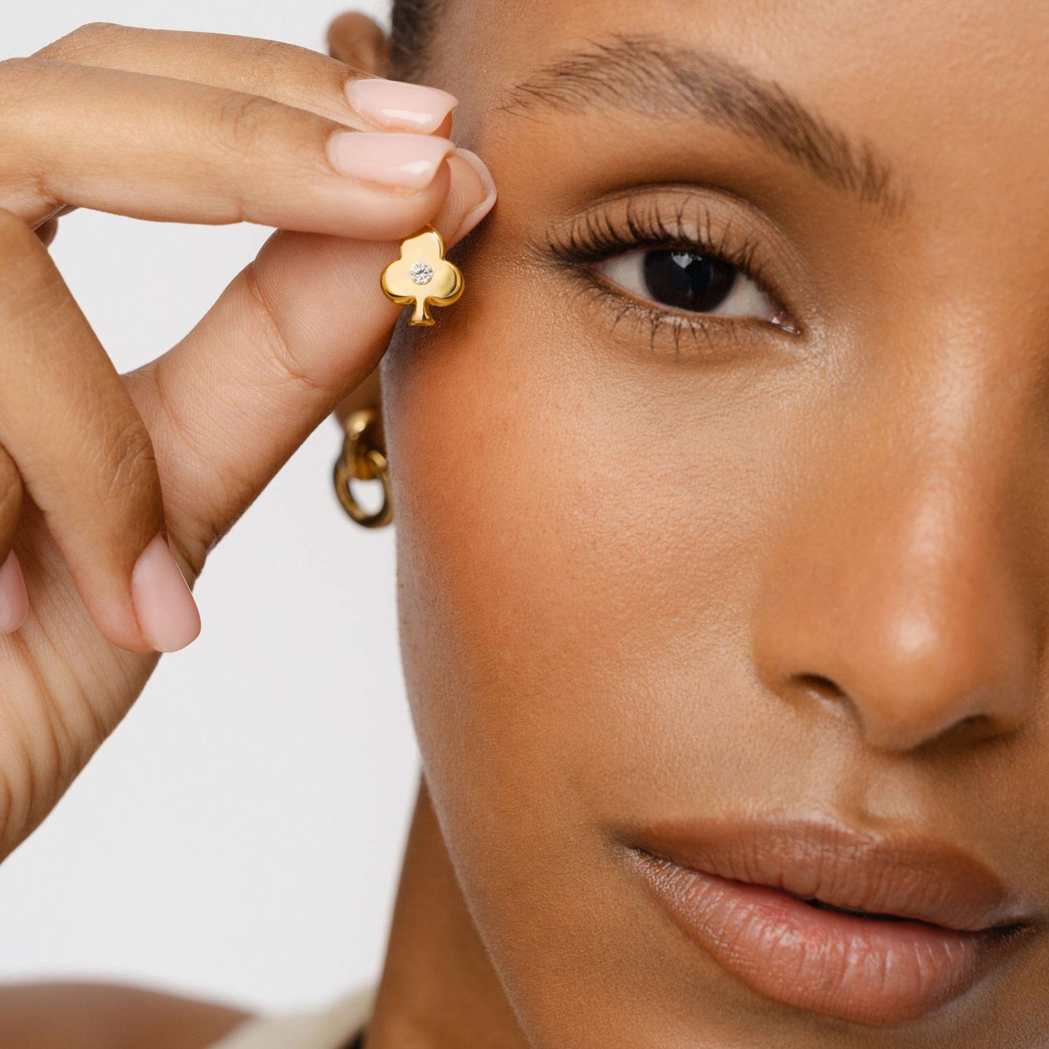 Willow Card Initials Necklace with Diamond - Gold Vermeil-2 product photo