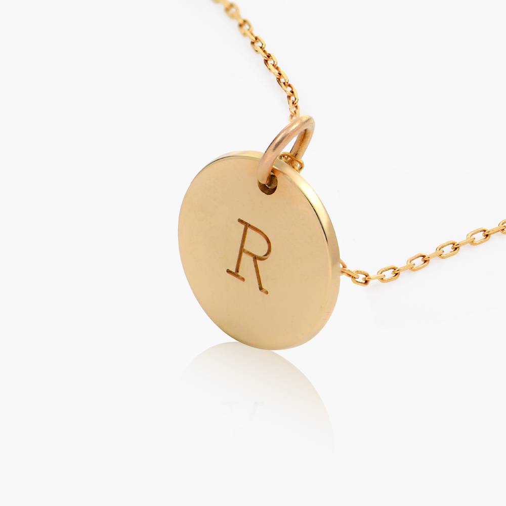 Willow Disc Initial Necklace - 14K Solid Gold product photo