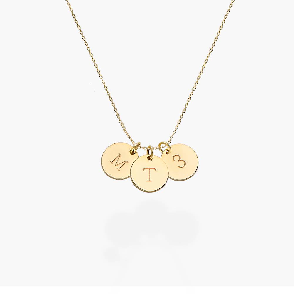 Willow Disc Initial Necklace - 18k Solid Gold product photo