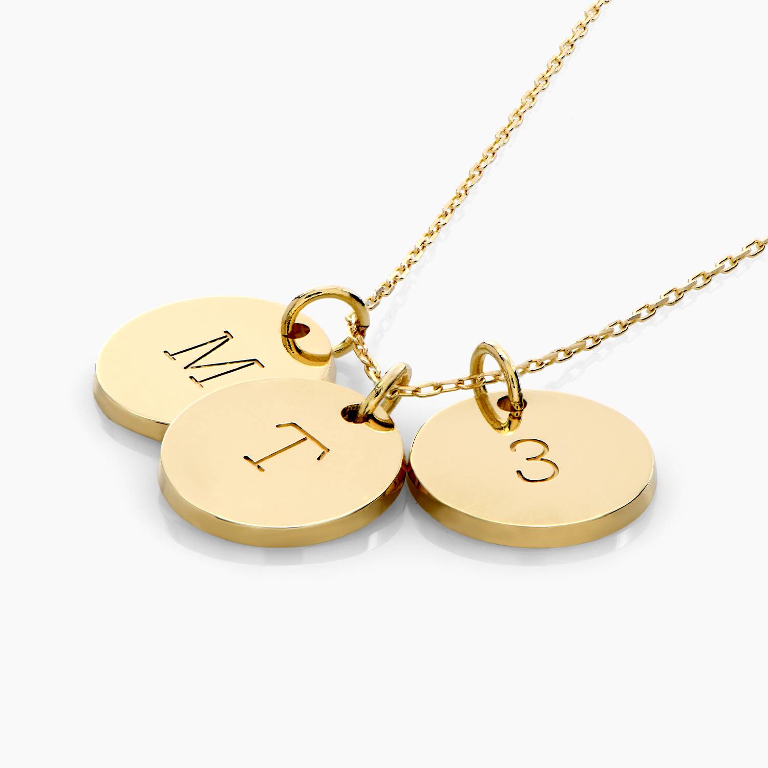 Willow Disc Initial Necklace - 18k Solid Gold product photo