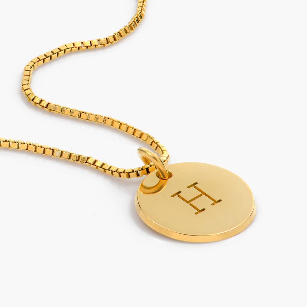 Willow Disc Initial Necklace - Gold Vermeil-4 product photo