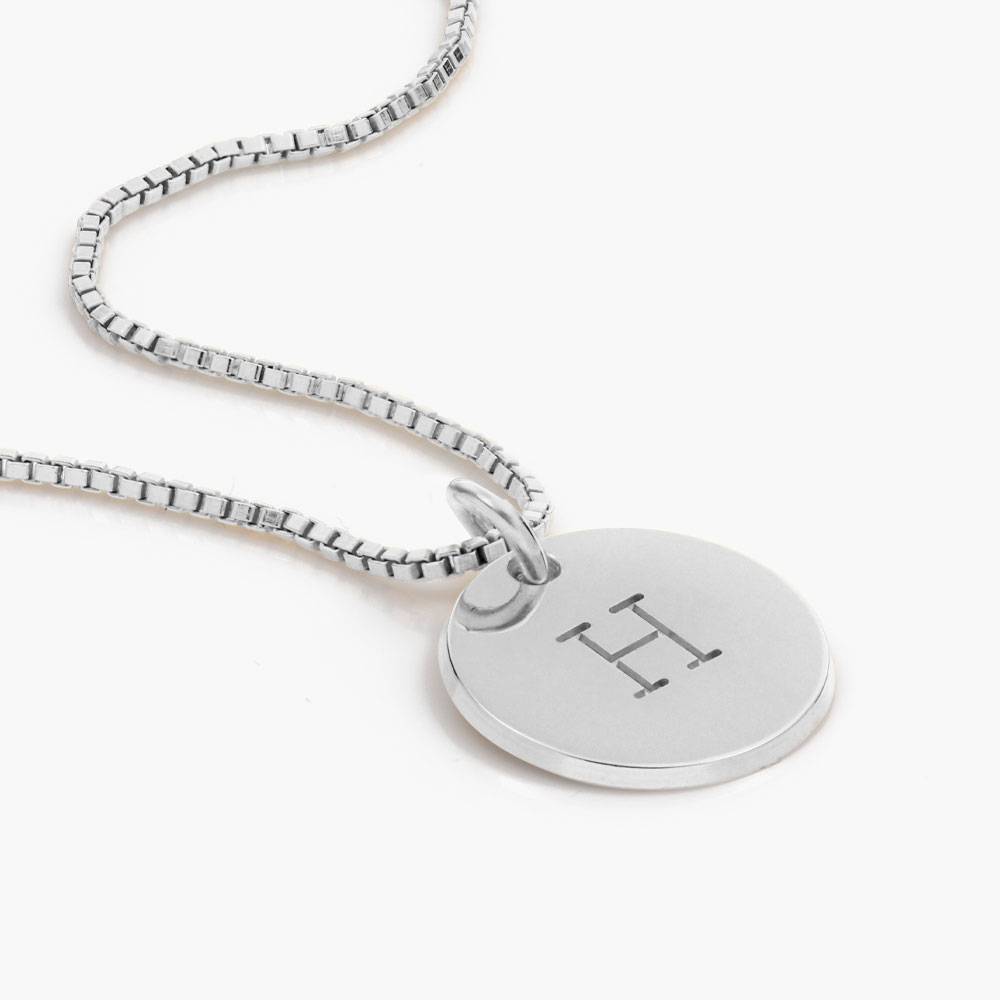 Willow Disc Initial Necklace - Silver-3 product photo