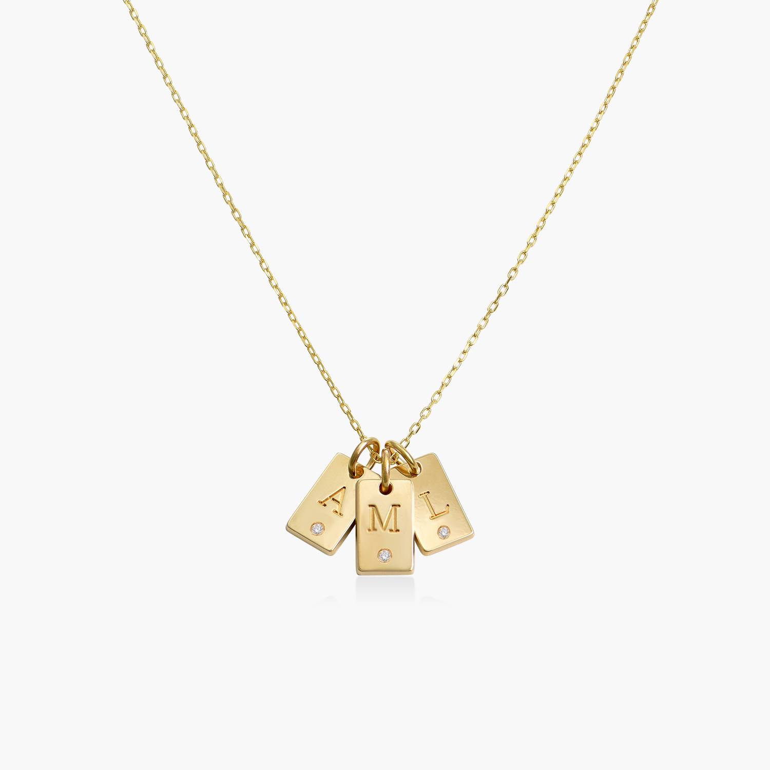 Willow Tag Initial Charm with Diamond - 10k Solid Gold-2 product photo