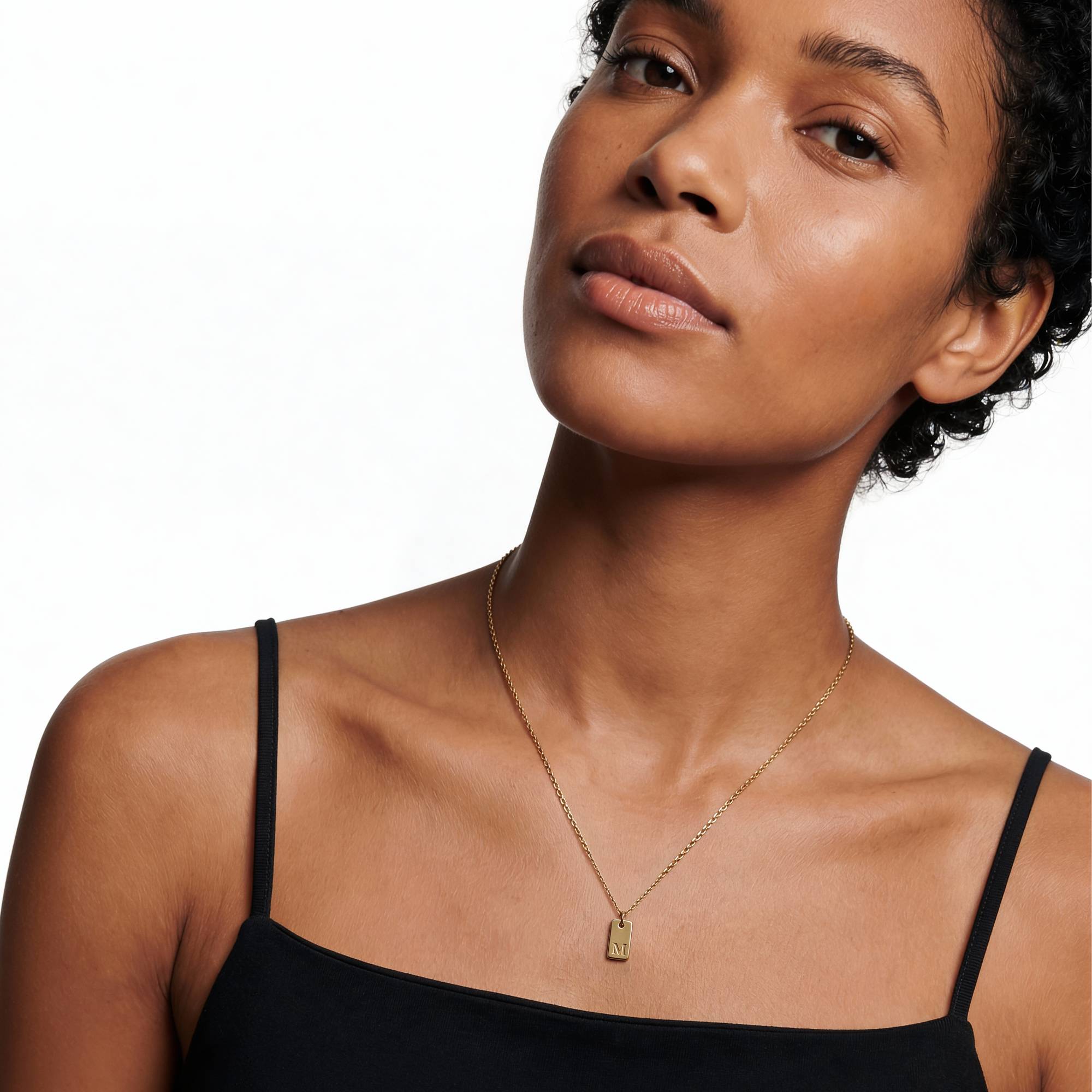 Willow Tag Initial Necklace - 10K Solid Gold-2 product photo